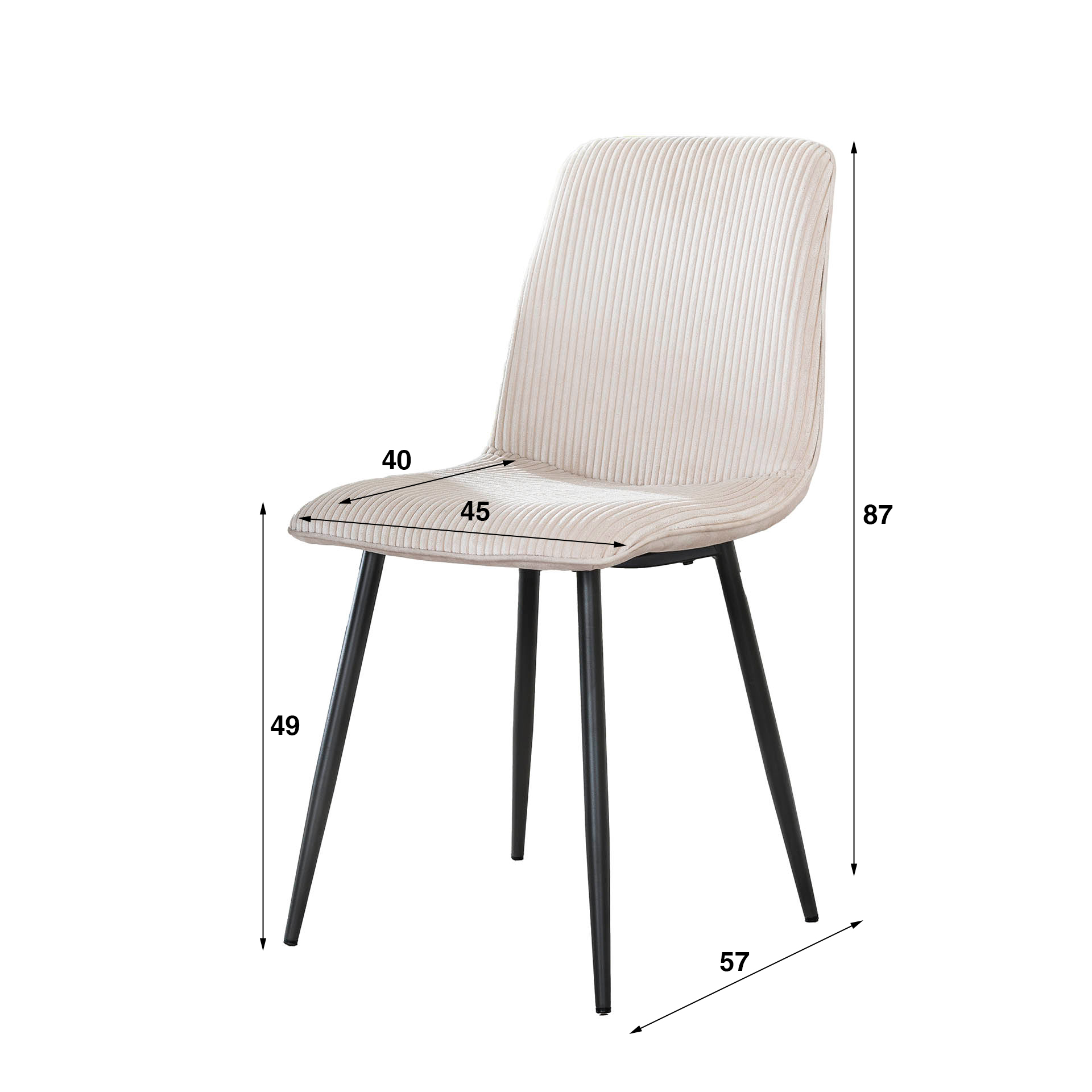 Sedia Rib VPE4 / Rock Bianco sporco