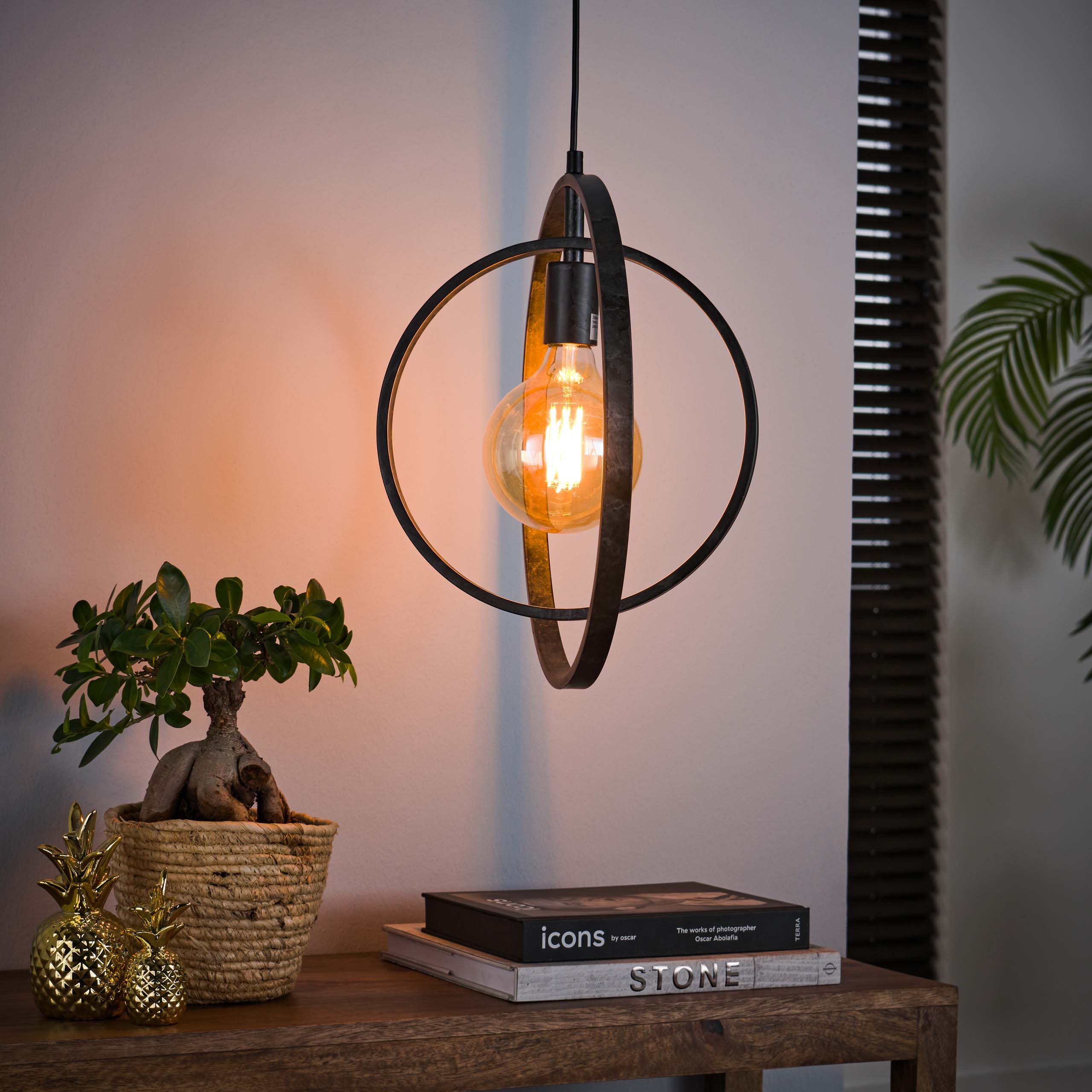 Lampada a sospensione Turn Around 1 luce - Carbone