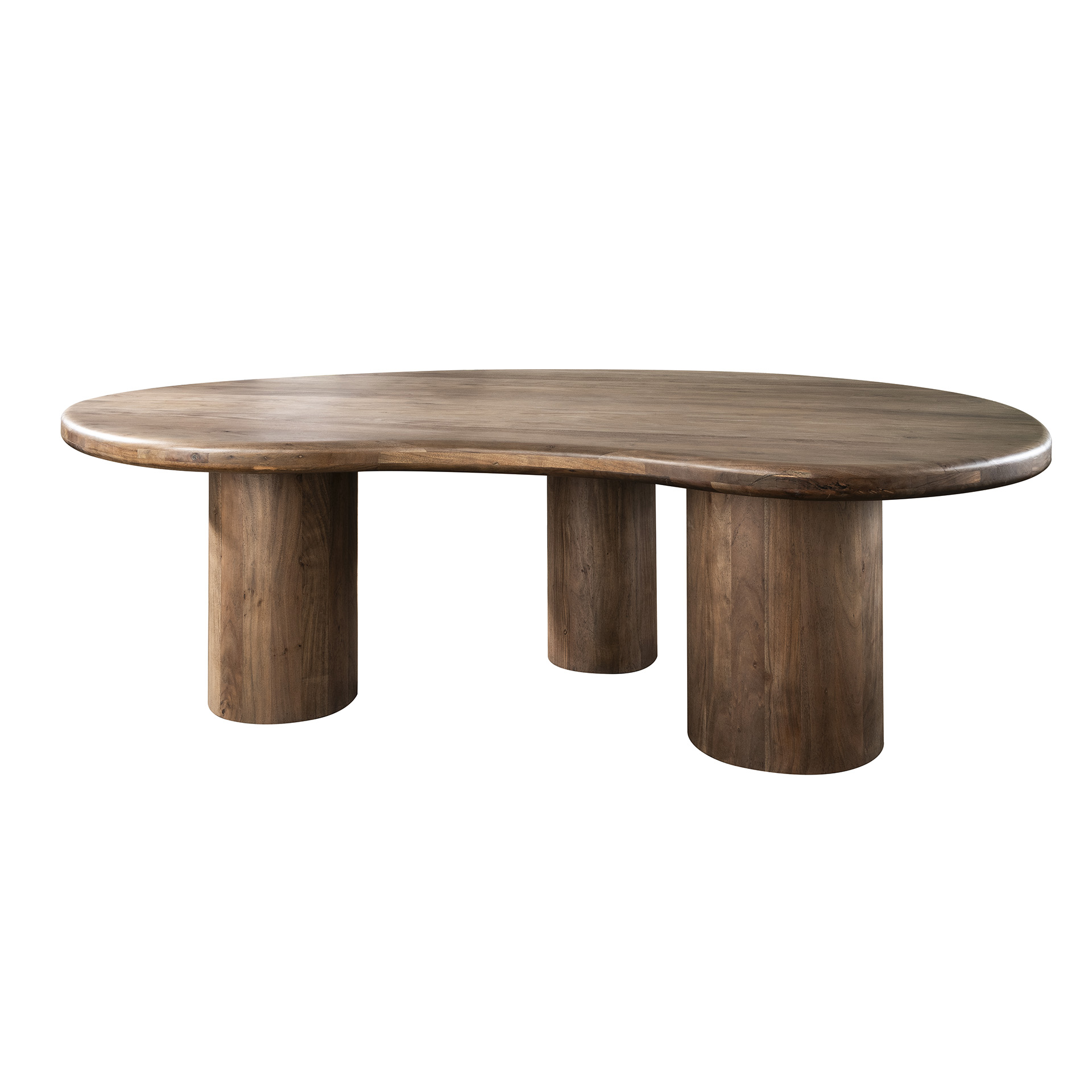 Dining table Sculpture kidney-shaped 244x165 - Solid acacia brown