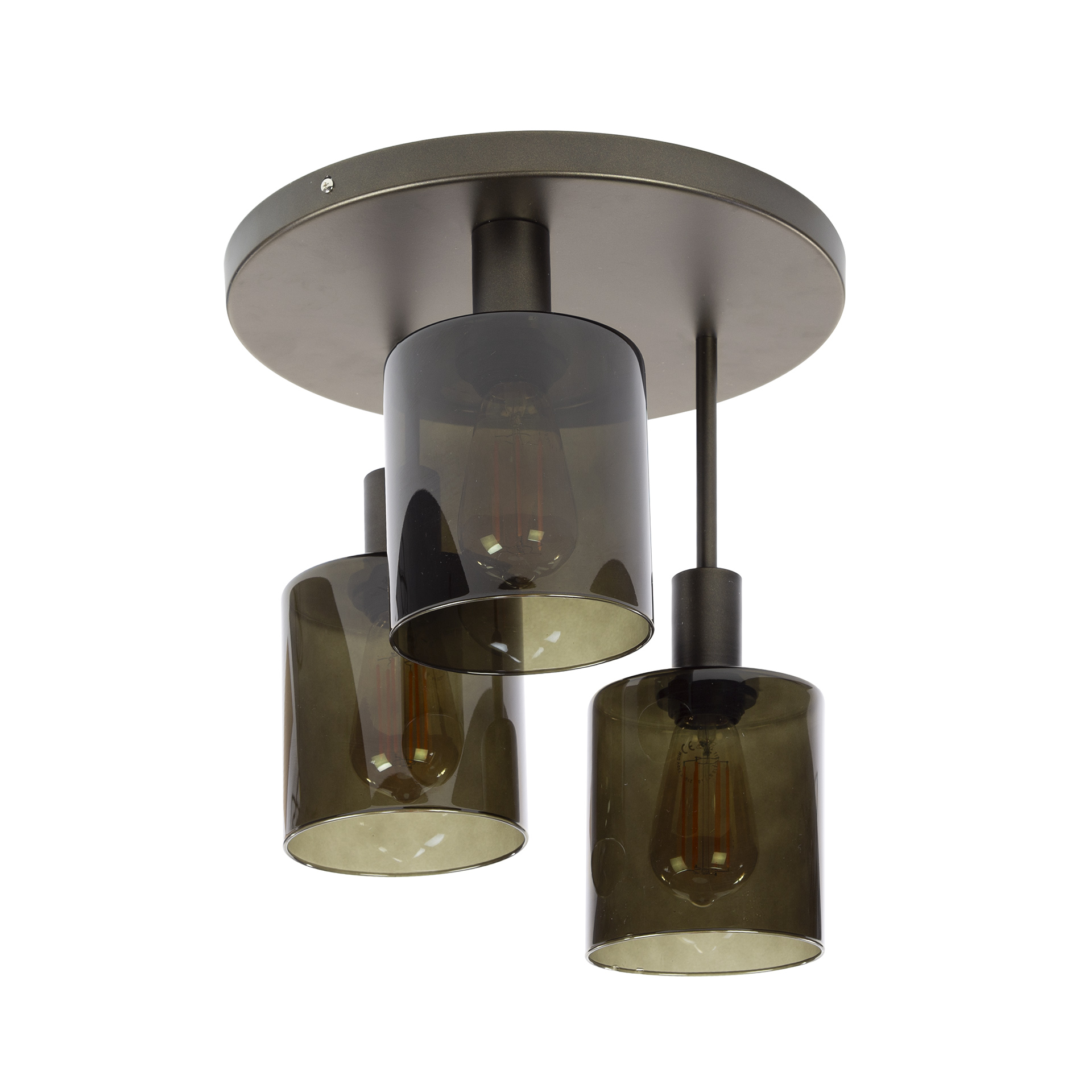 Lampada da soffitto Sepiora a 3 luci - Marrone Terra di Siena