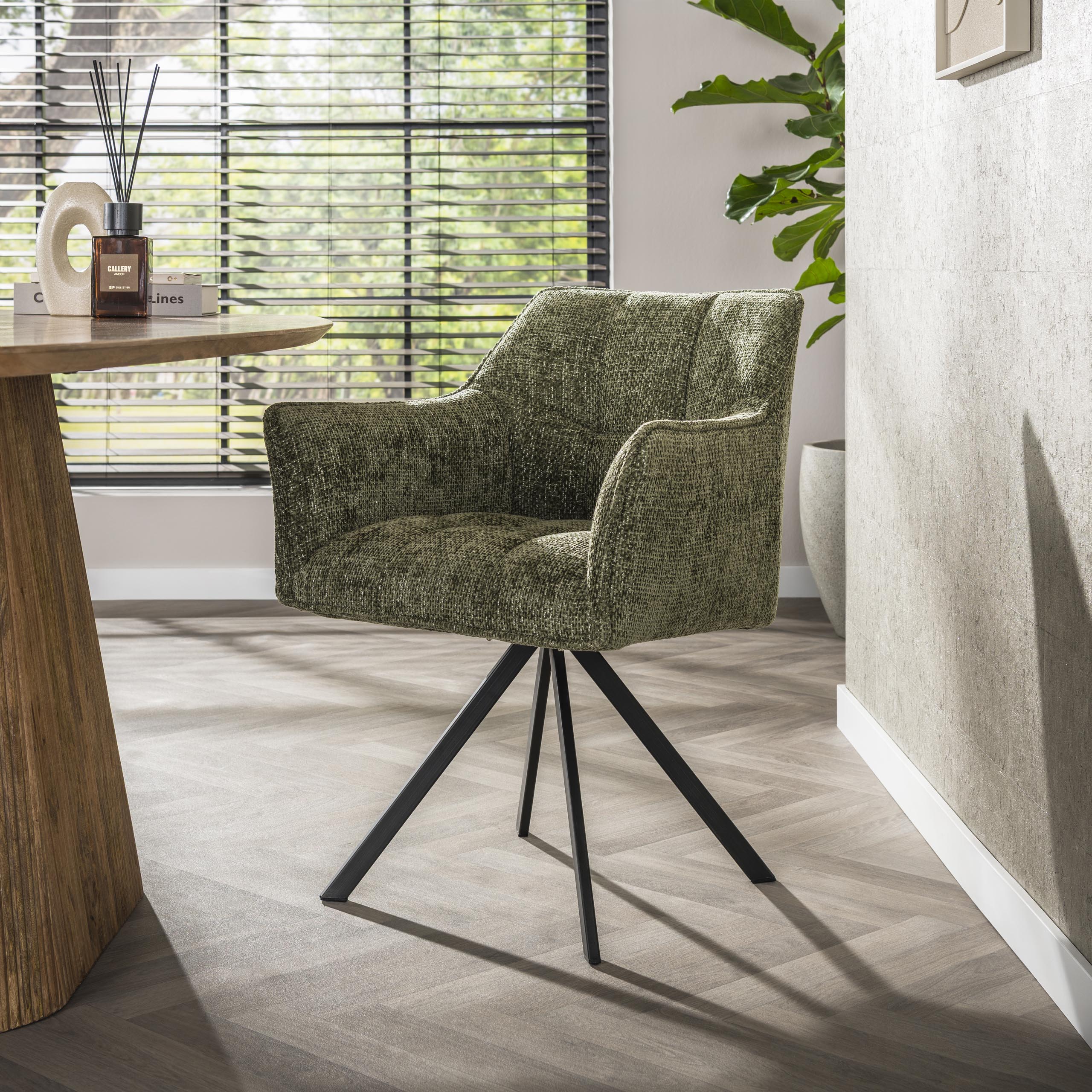 Poltrona Raster girevole - set di 2 - Hoven Green