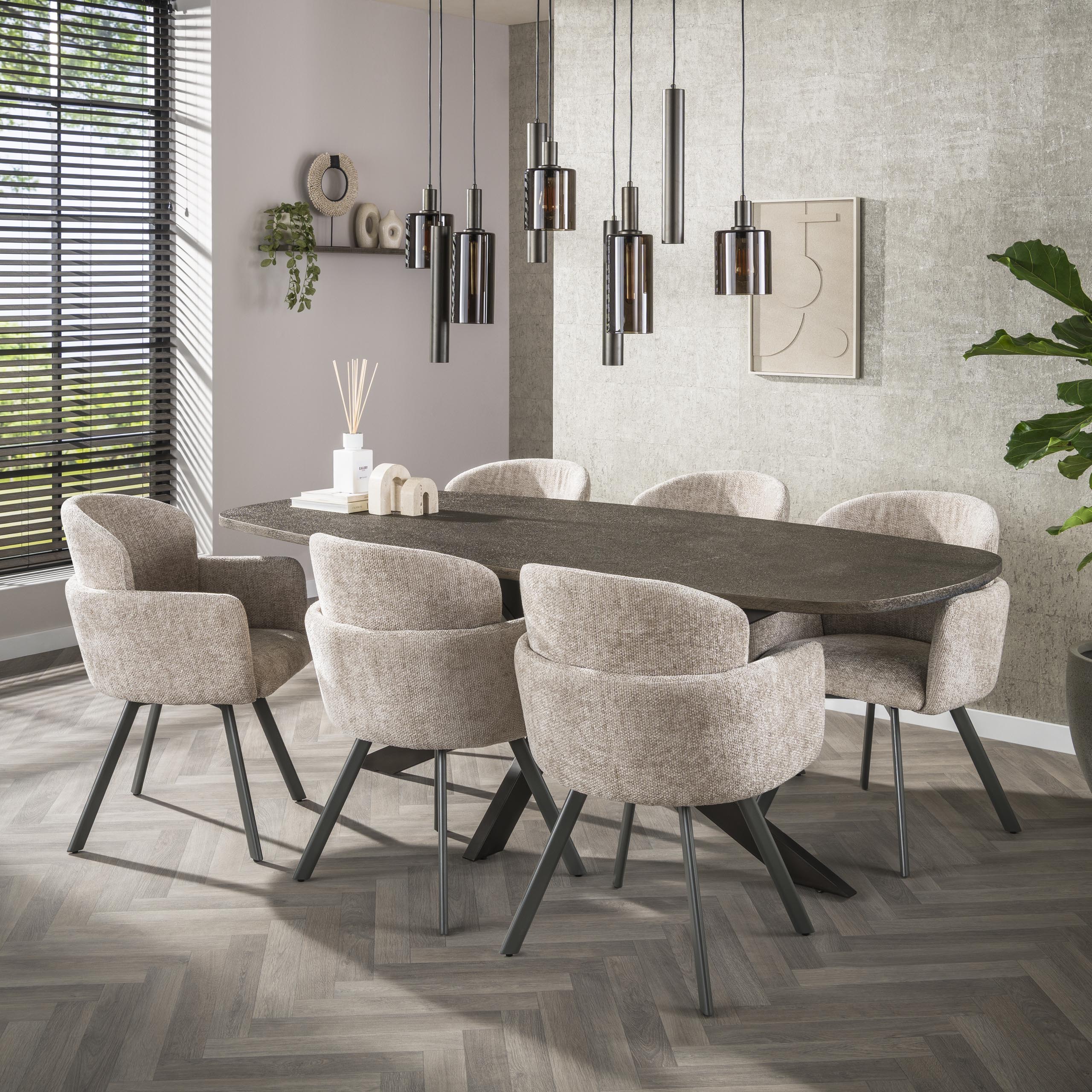 Tavolo da pranzo ovale danese Bronvik 215 cm - Metallo liquido bronzo