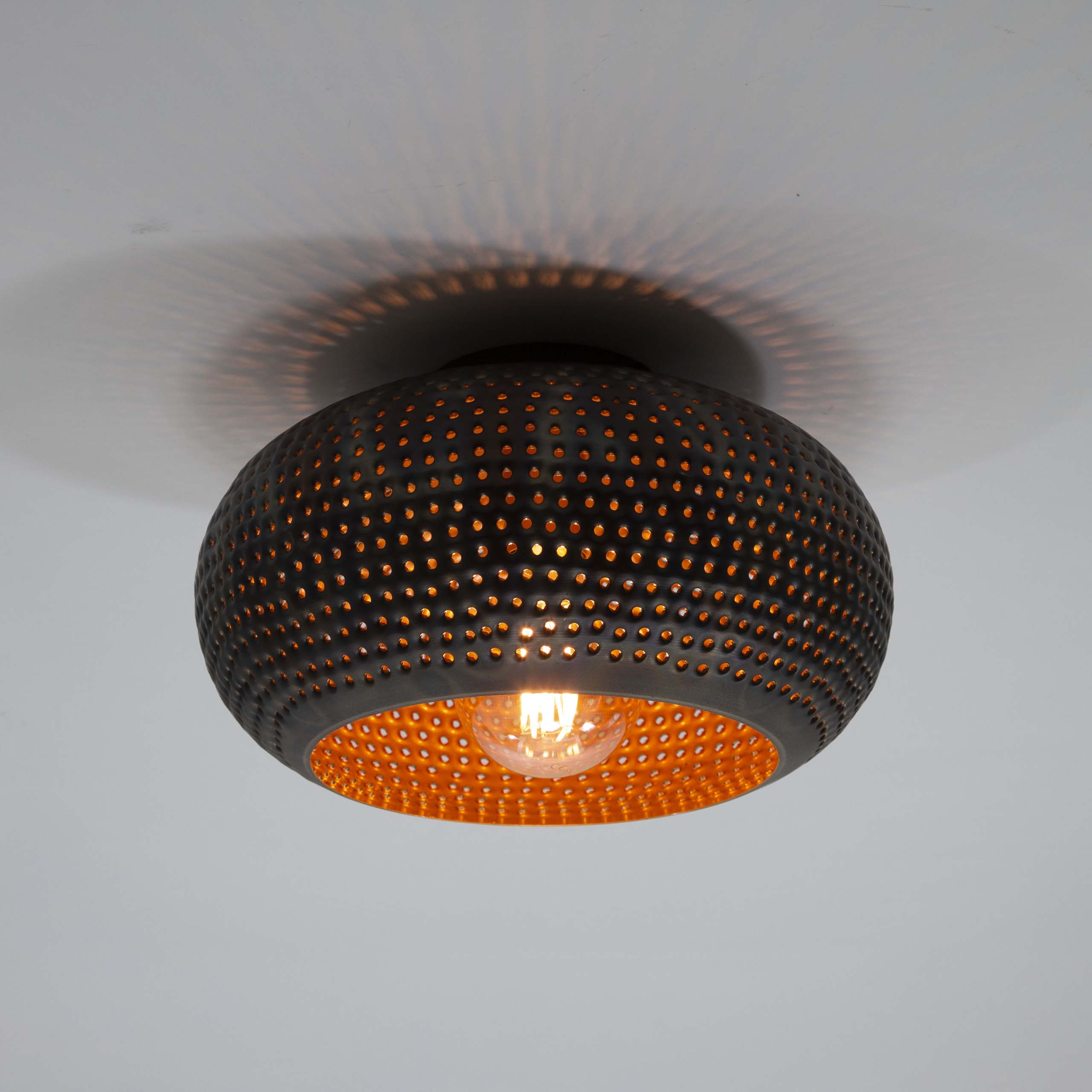 Lampada da soffitto Ø35 punzone disco / Marrone nero