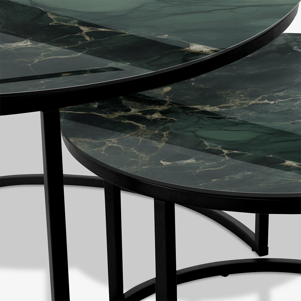 Coffee table Black - Green & Gold Marble