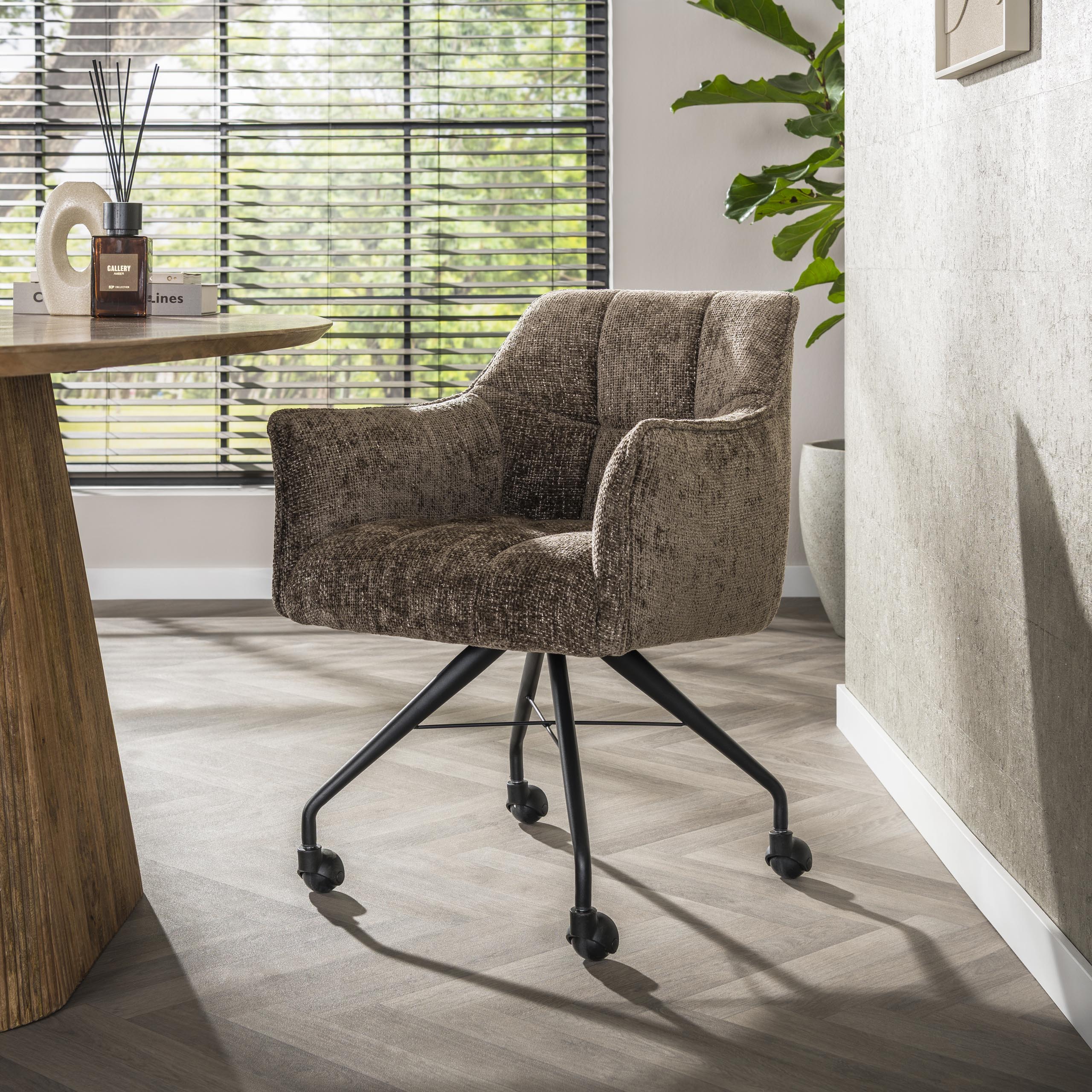 Poltrona con ruote Raster - confezione da 2 - Hoven tortora