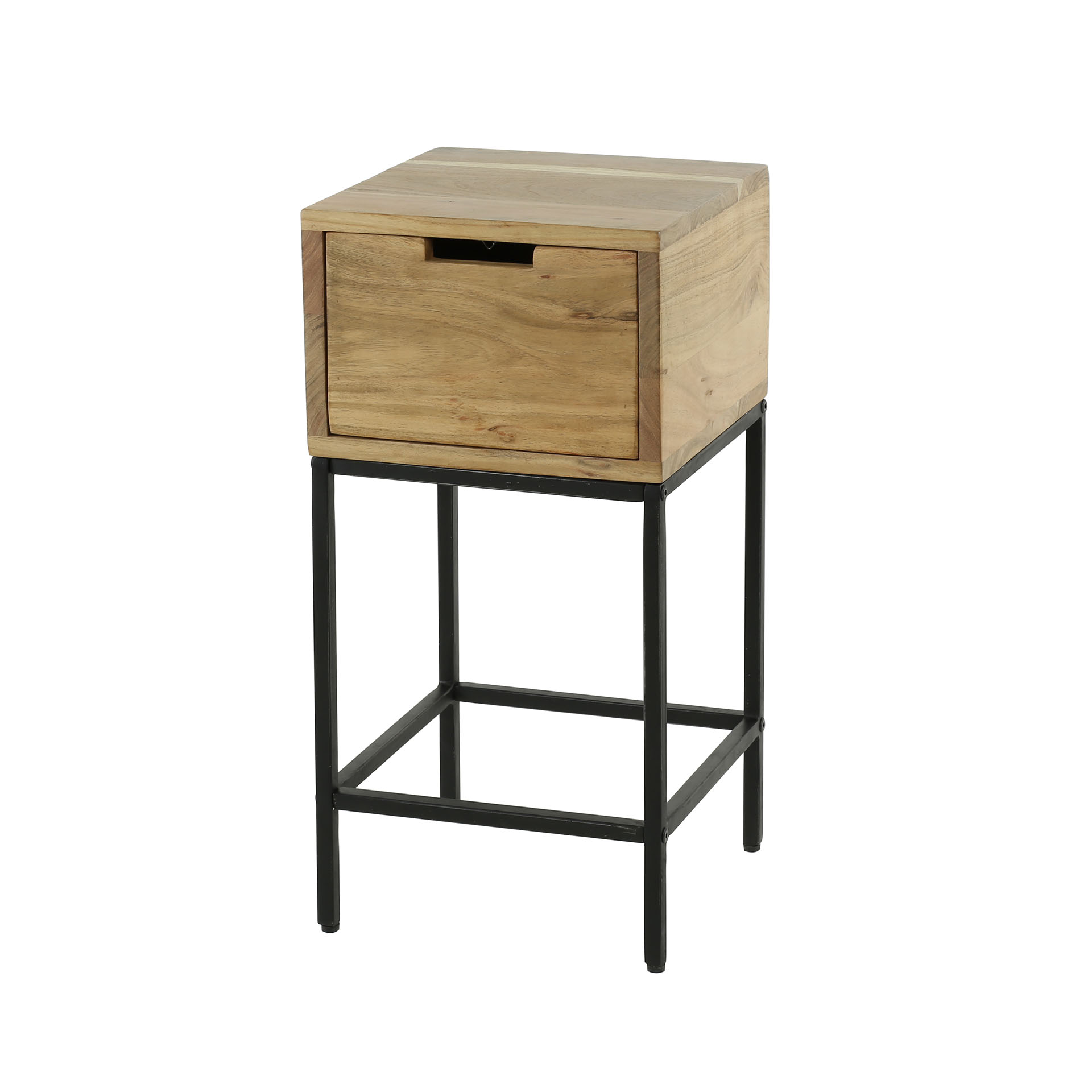 Comodino Flat XS 1 cassetto - Acacia massiccia