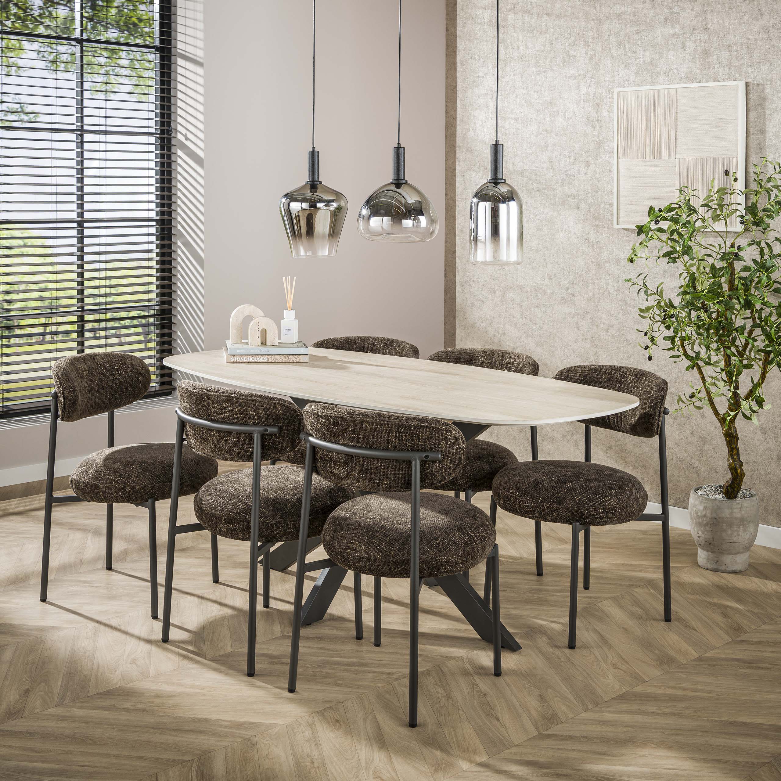 Dining table Romano Cross Danish oval 180 cm - 3D ceramic