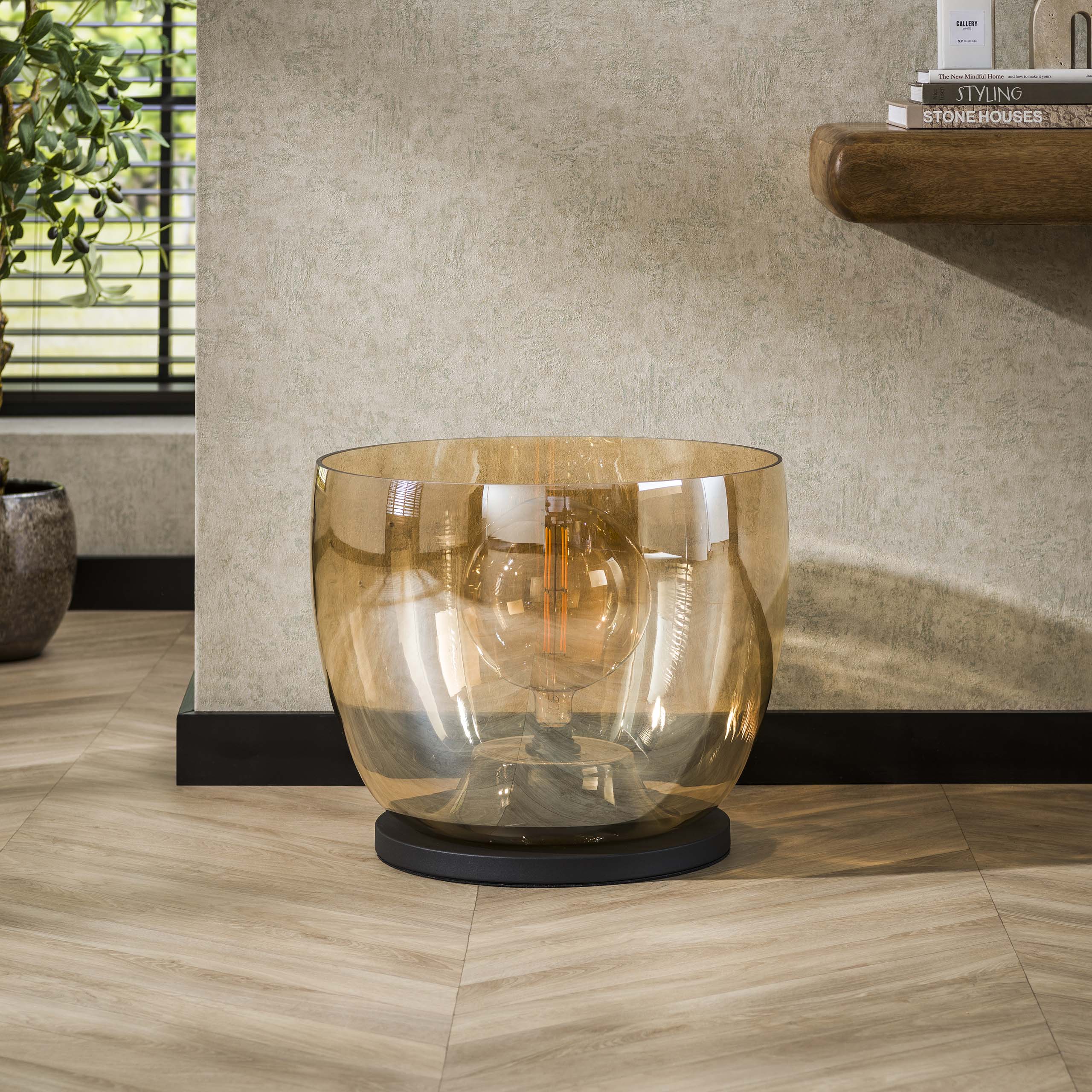 Lampada da terra UP XXL 1 luce - Vetro ambra