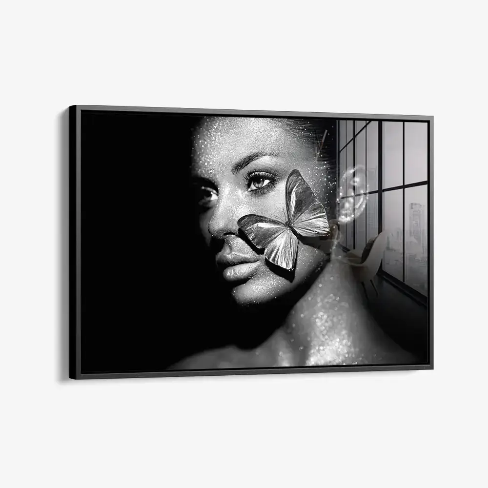 Cornice a cassetta - Nero (Glasschilderij)