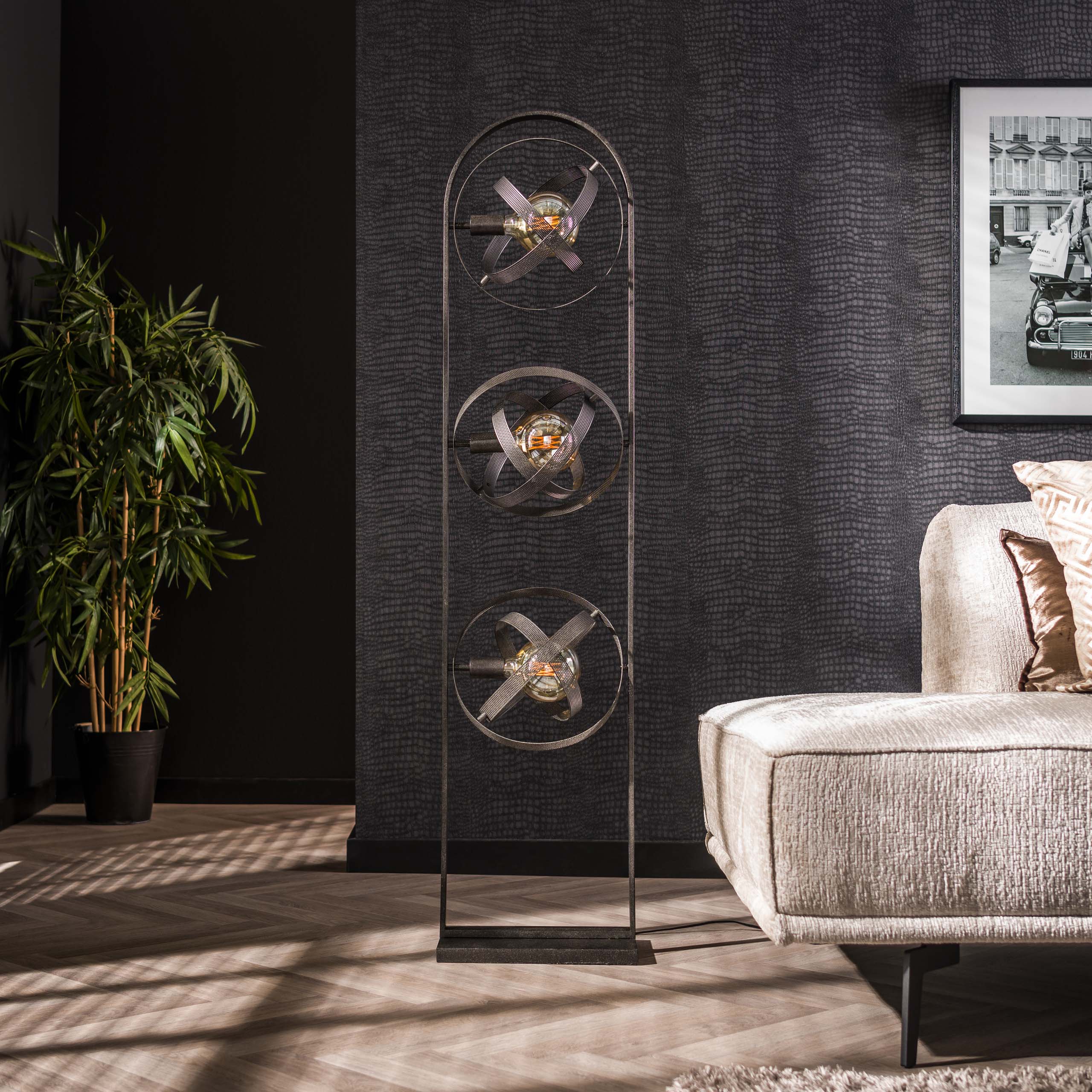 Lampada da terra Cosmos a 3 luci Artic nero