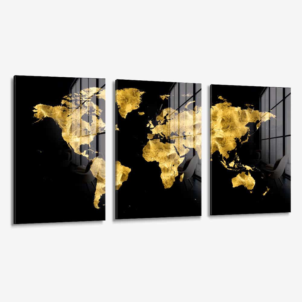 Bundle: "Golden World Map" (3x) – Vetro