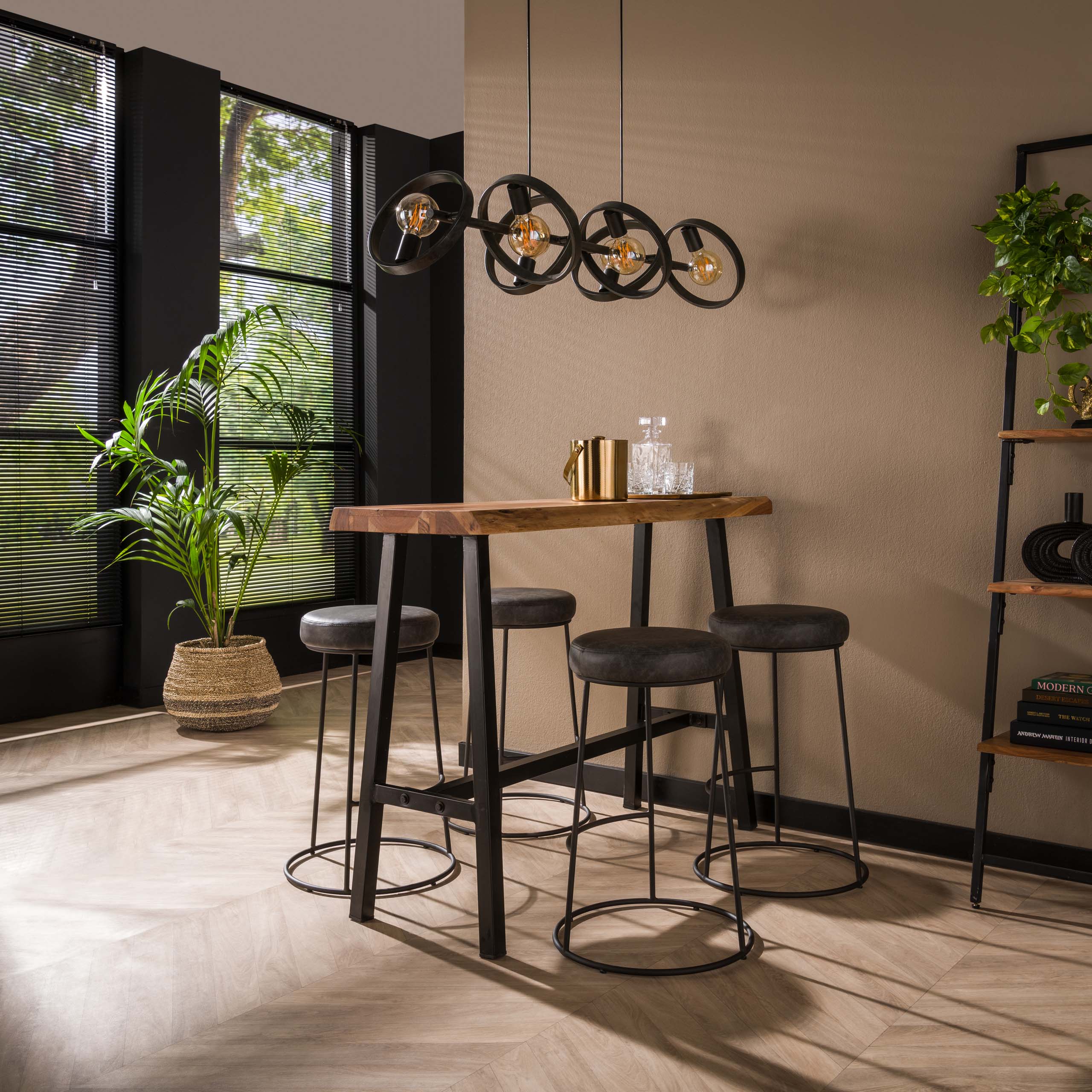 Tavolo da bar Live Edge 125 cm - Acacia massiccia