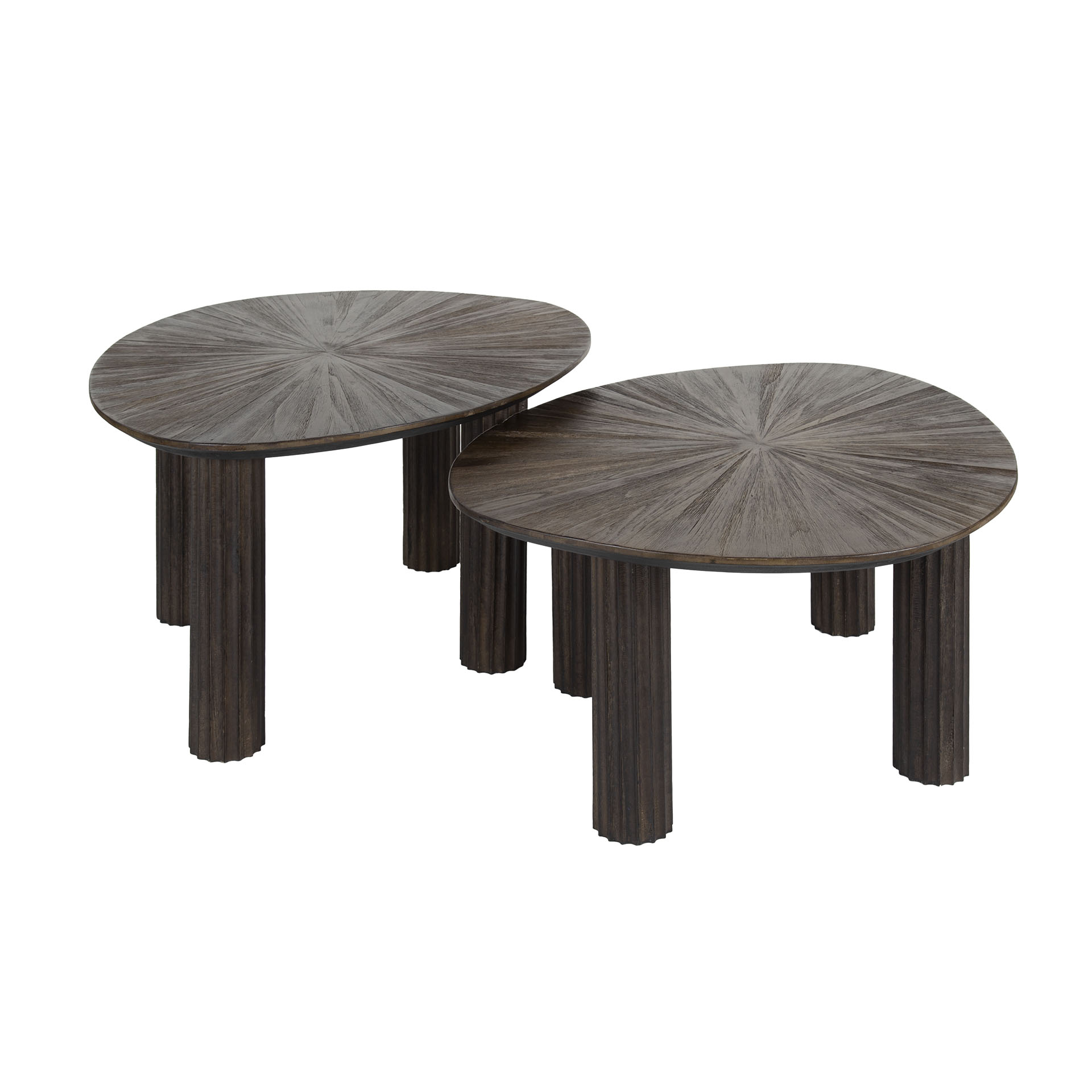 Set di 2 tavolini triangolari Maya - Teak espresso