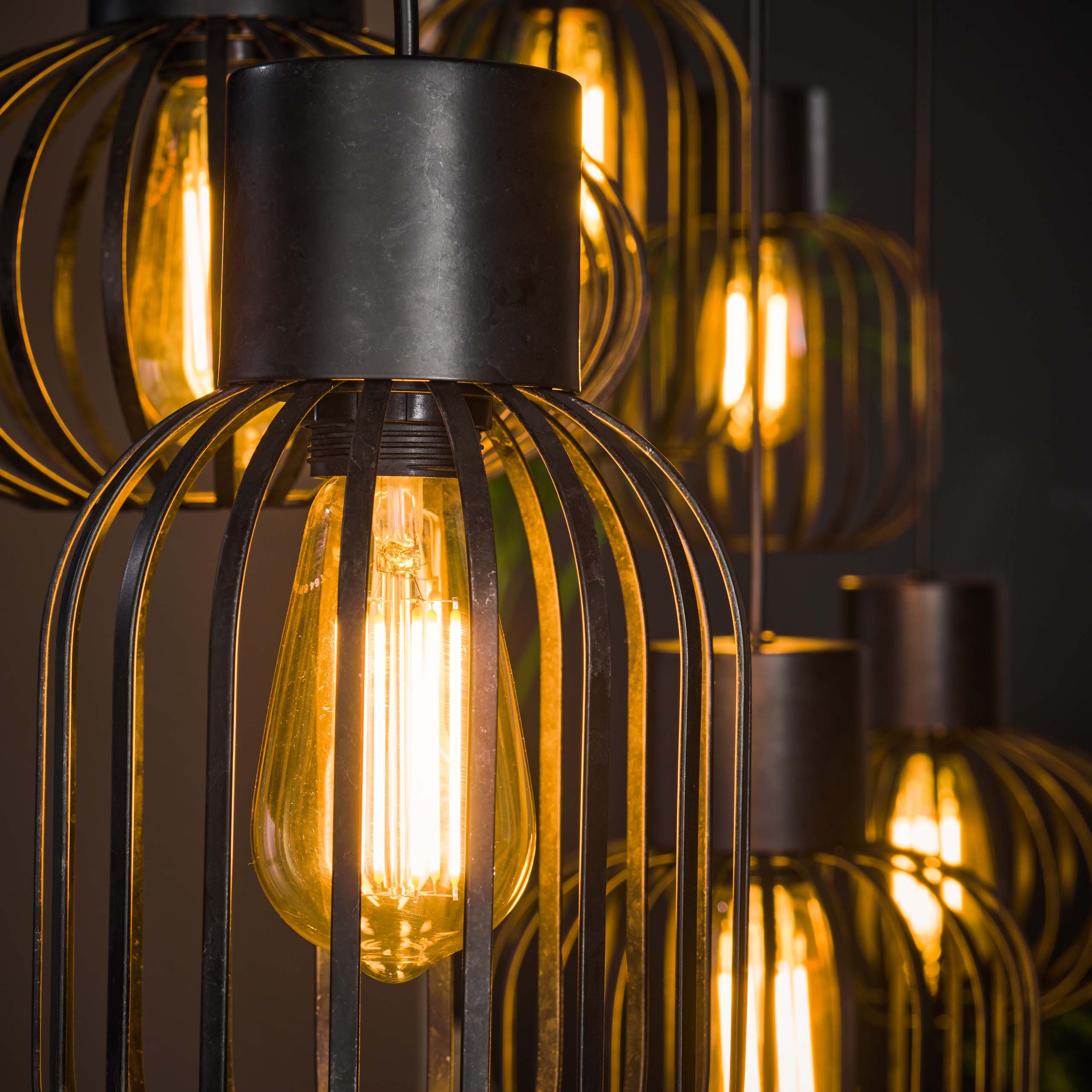 Lampada a sospensione 3+3 mix metallo / Antracite