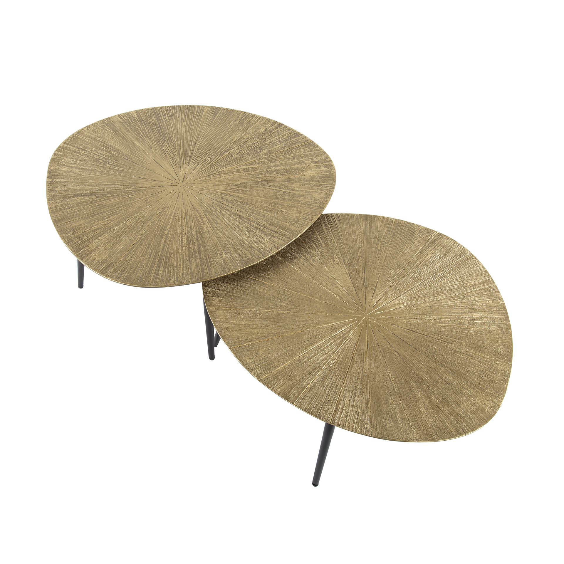 Coffee table Ray organic - Set of 2 - Antique gold