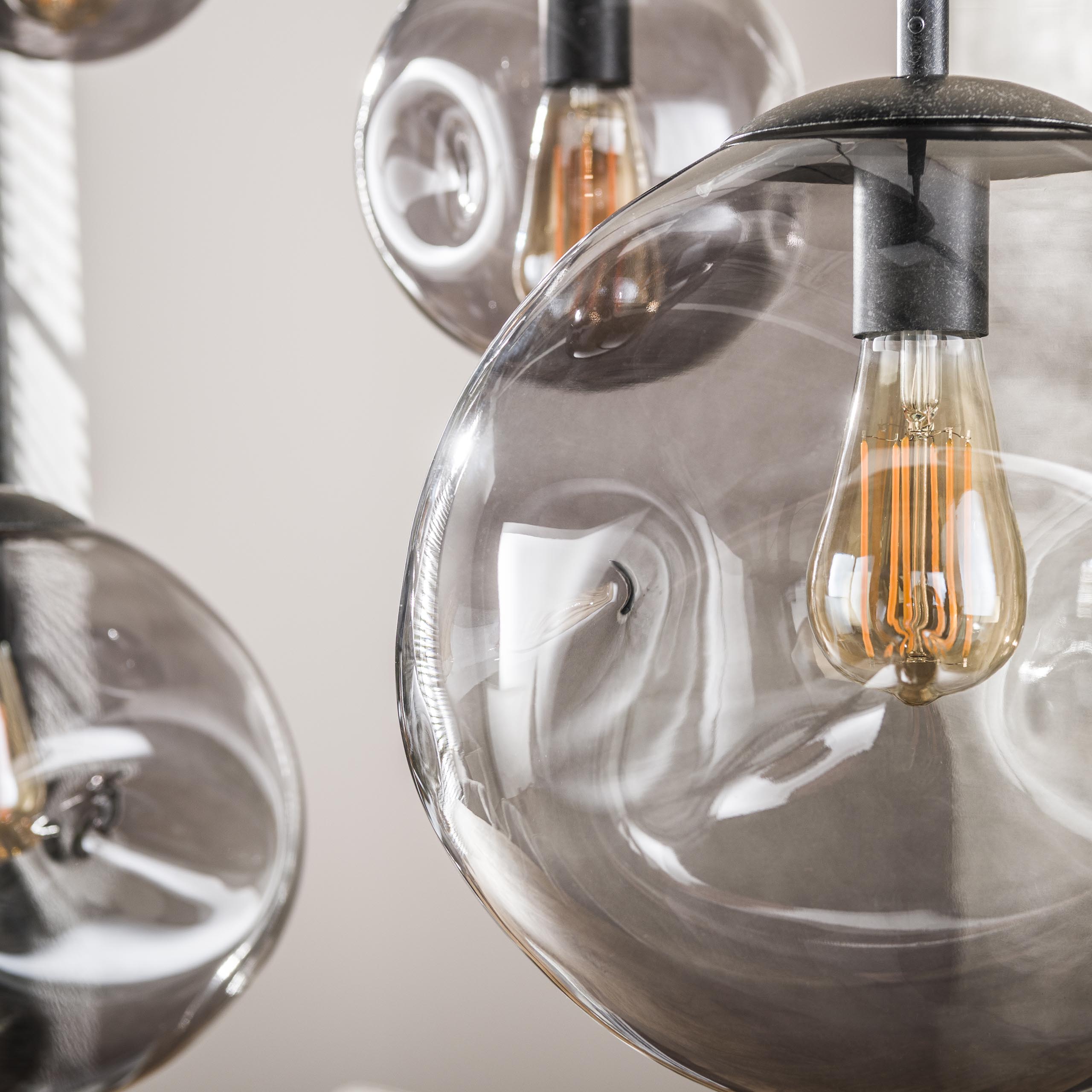 Lampada a sospensione Stellar Black a 6 luci - Nero artico