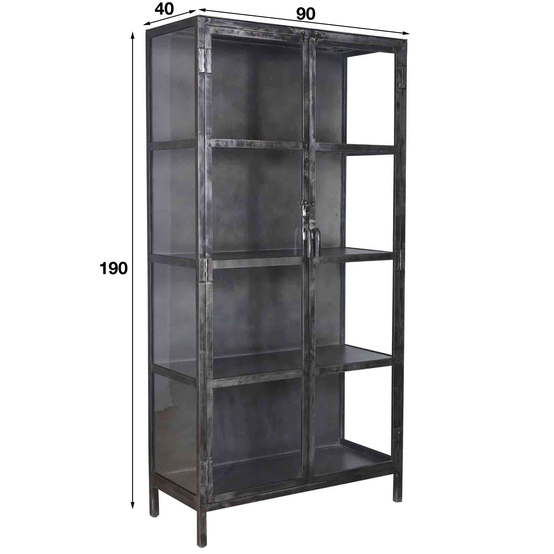 Vetrina Rift metal 2 ante / Gun metal