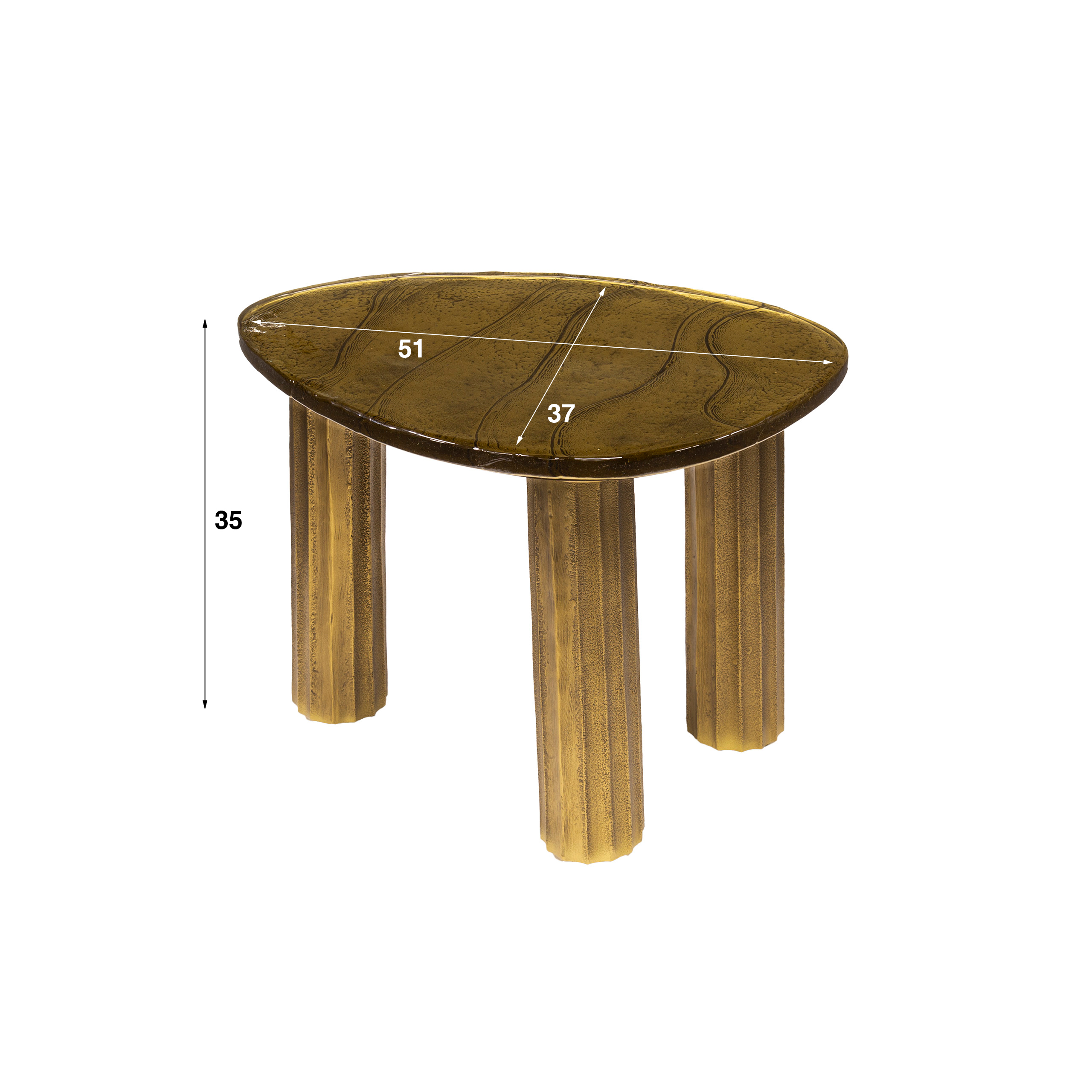 Coffee table Eclipse S - Antique gold