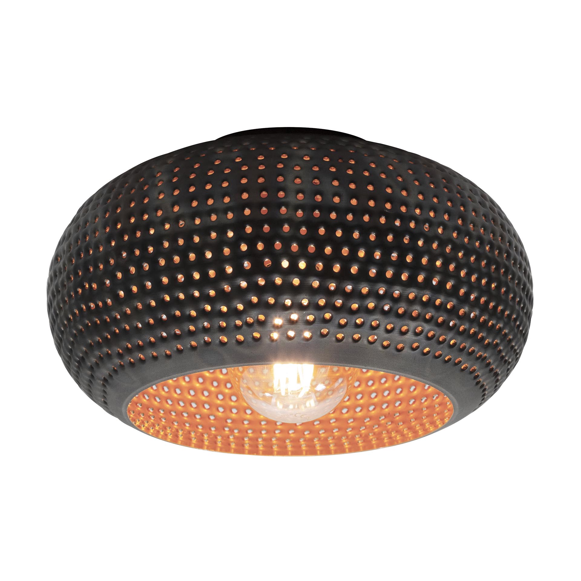 Lampada da soffitto Ø35 punzone disco / Marrone nero