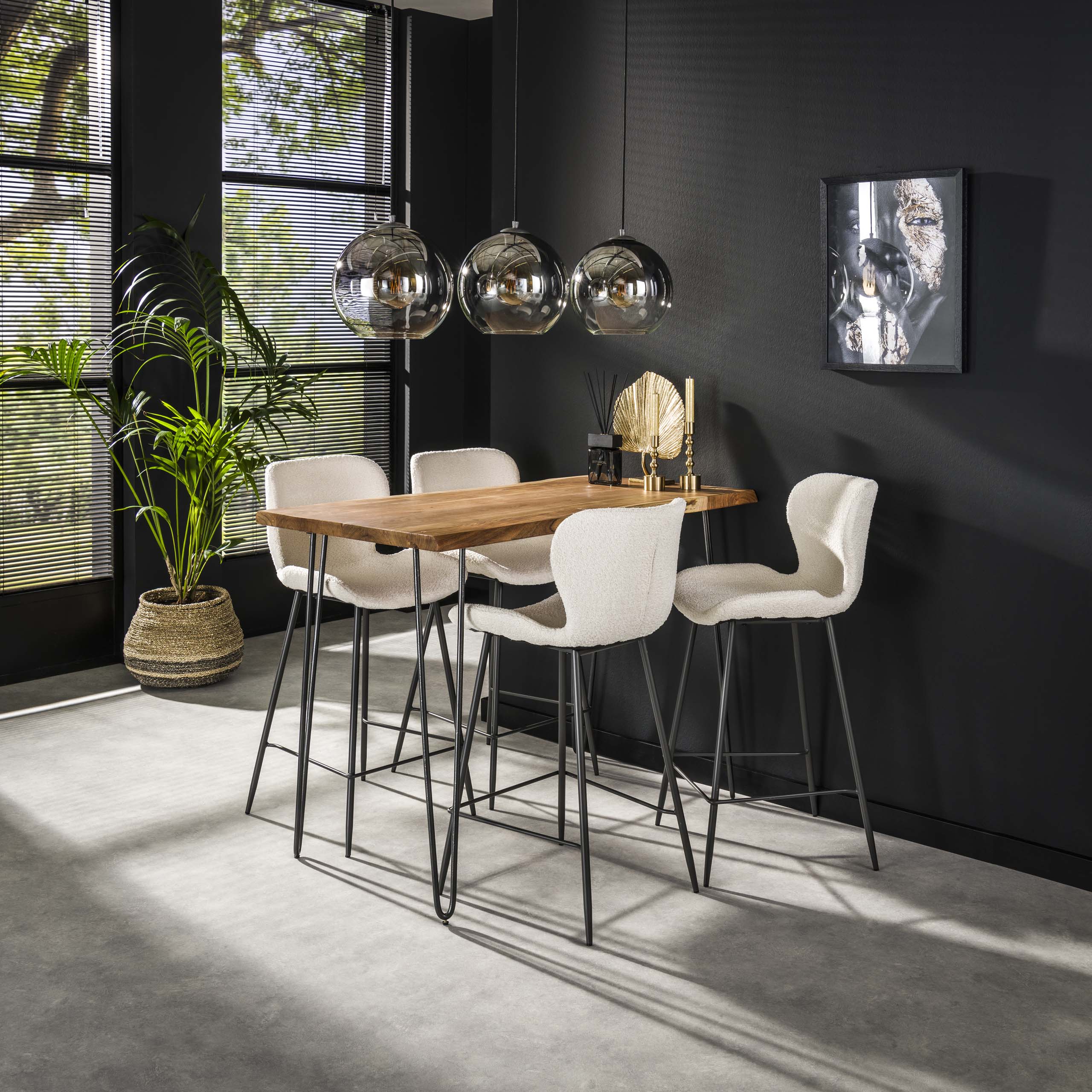 Bordo tavolo bar 130 / Acacia massiccia naturale