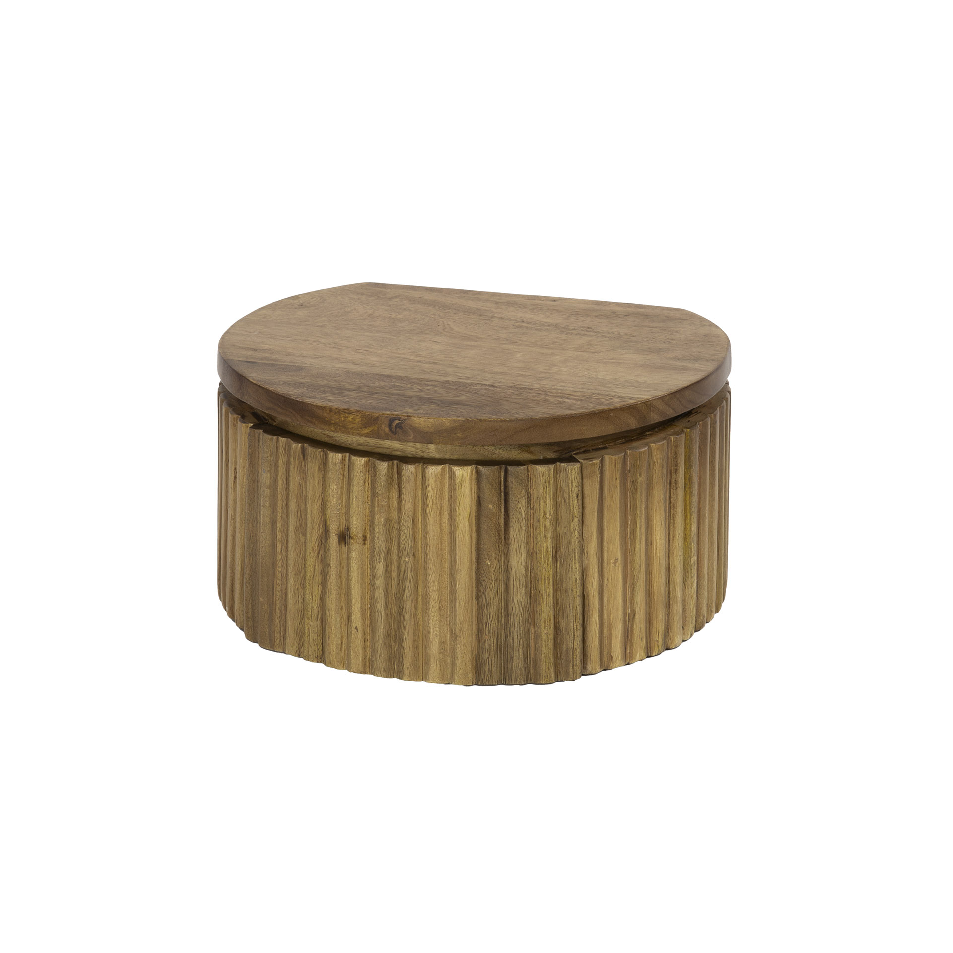 Bedside table Wave XS floating round - 1 drawer - Mango sand