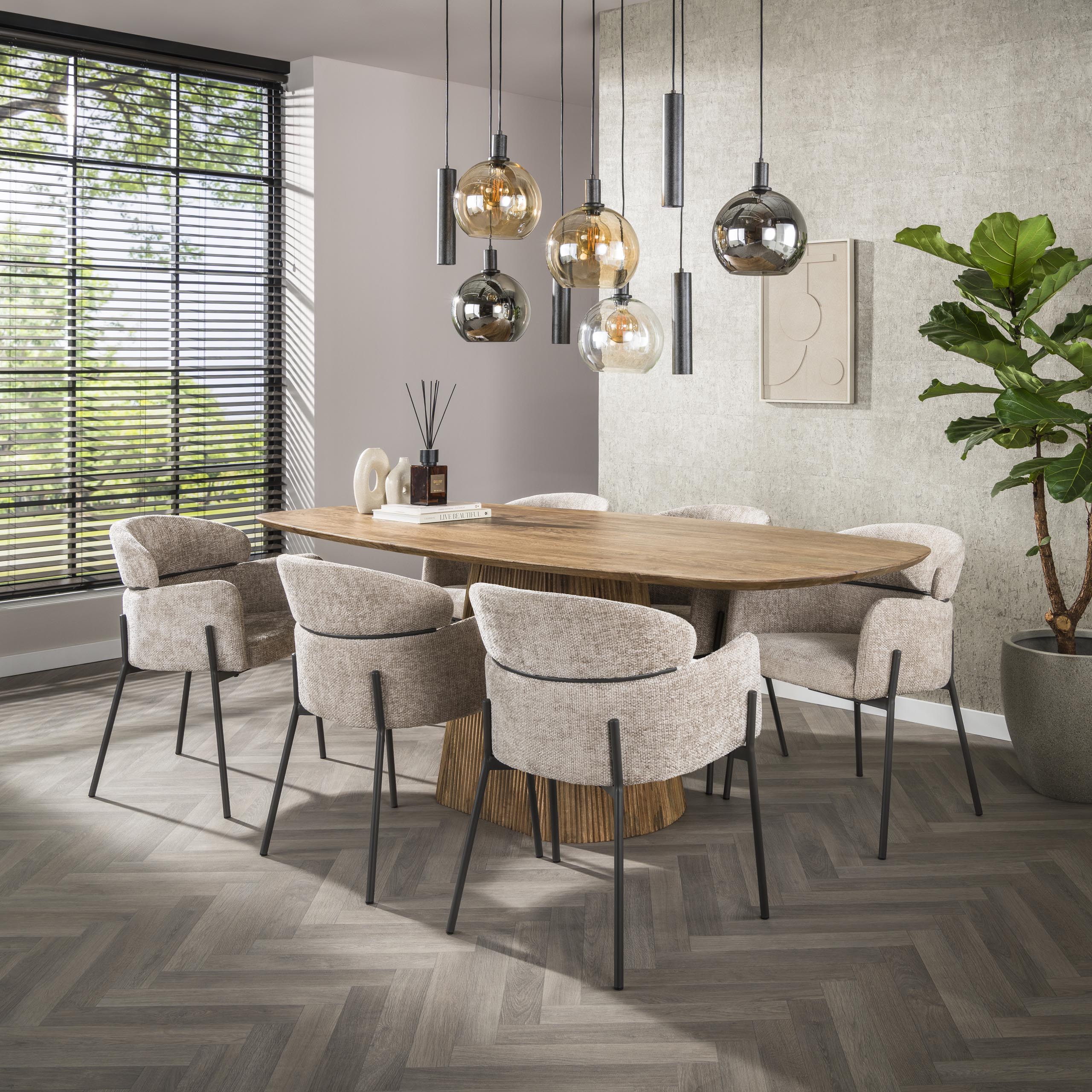 Poltrona Curva - set di 2 - Hoven sabbia