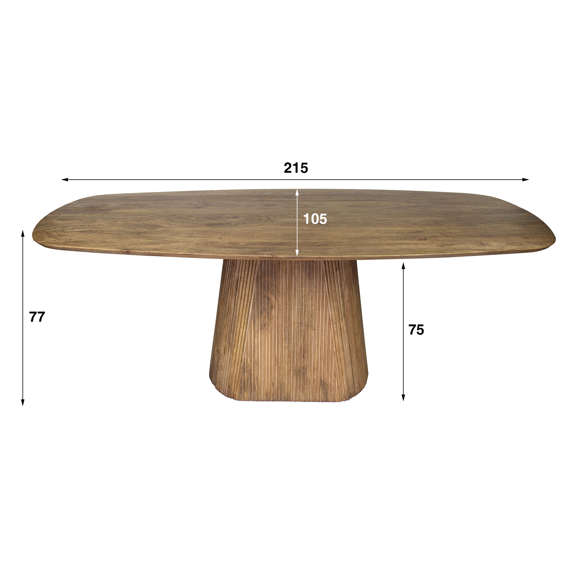 Tavolo da pranzo Wave Centro ovale 215 cm - Massello color mango sabbia