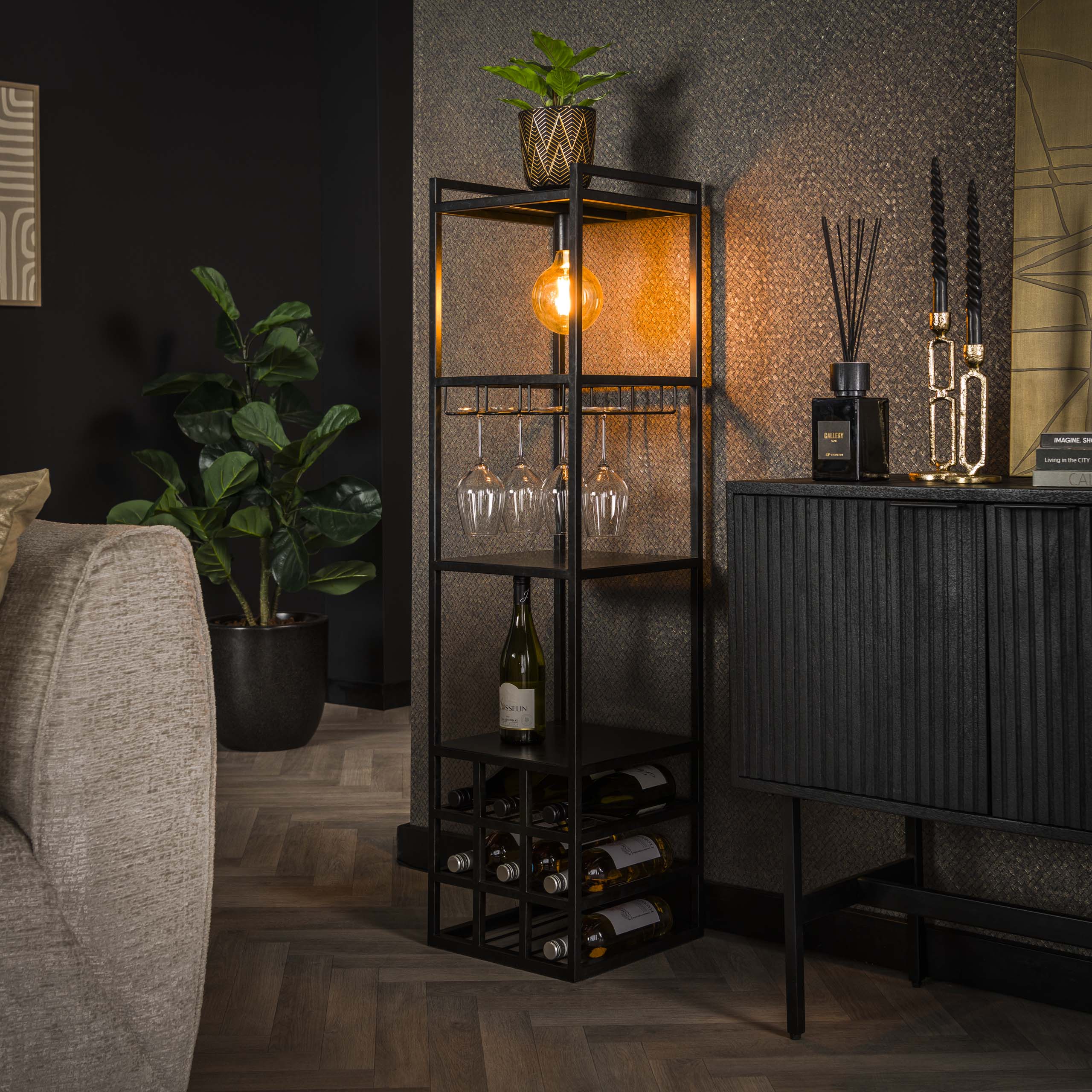 Lampada portabottiglie Decora 1-luce - Antracite