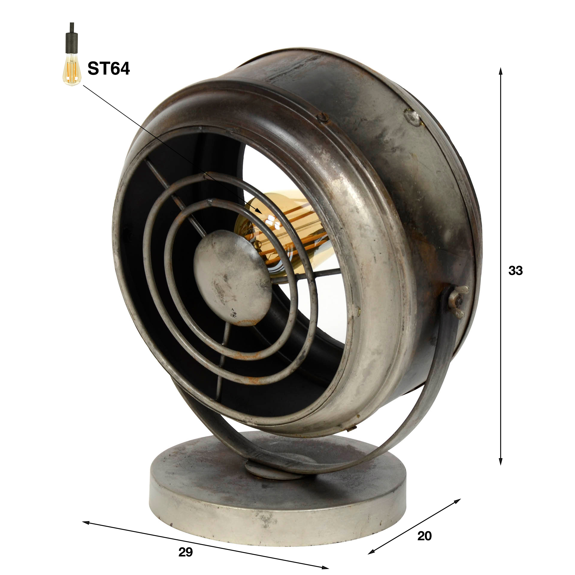 Lampada da tavolo fascio / Argento antico