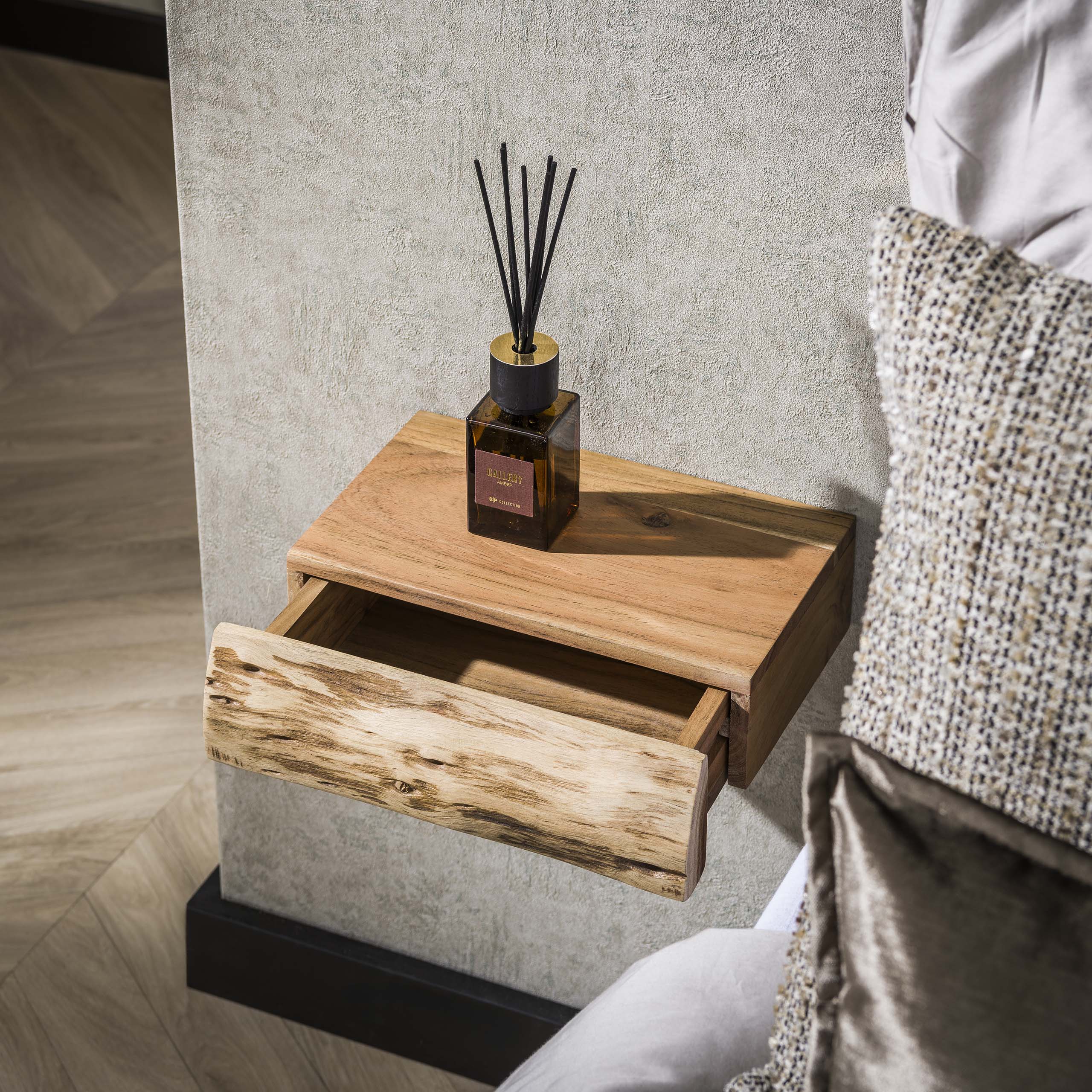Bedside table Tree XS 1 drawer - set of 2 - Solid acacia
