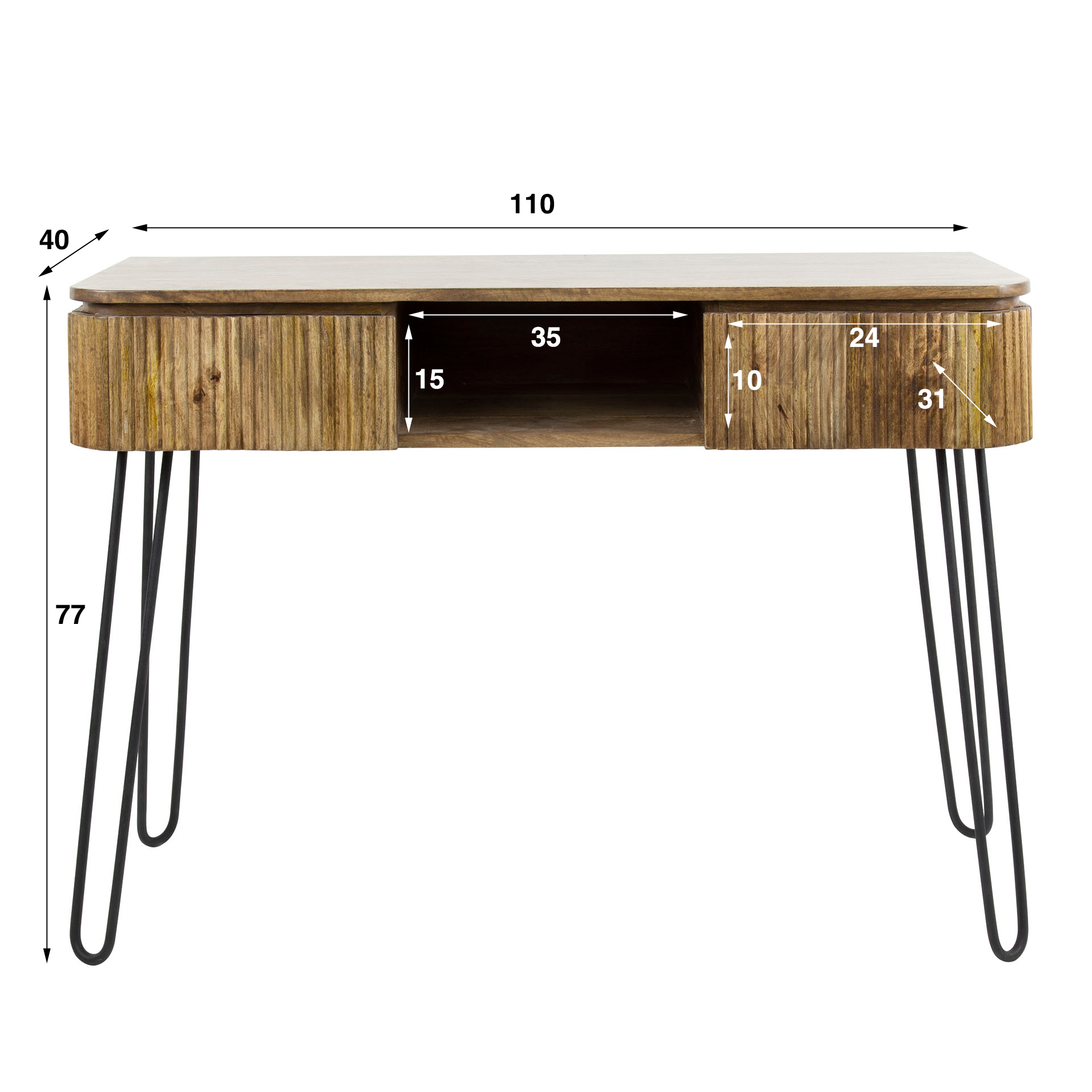 Toletta 2L onda / Color sabbia mango massiccio