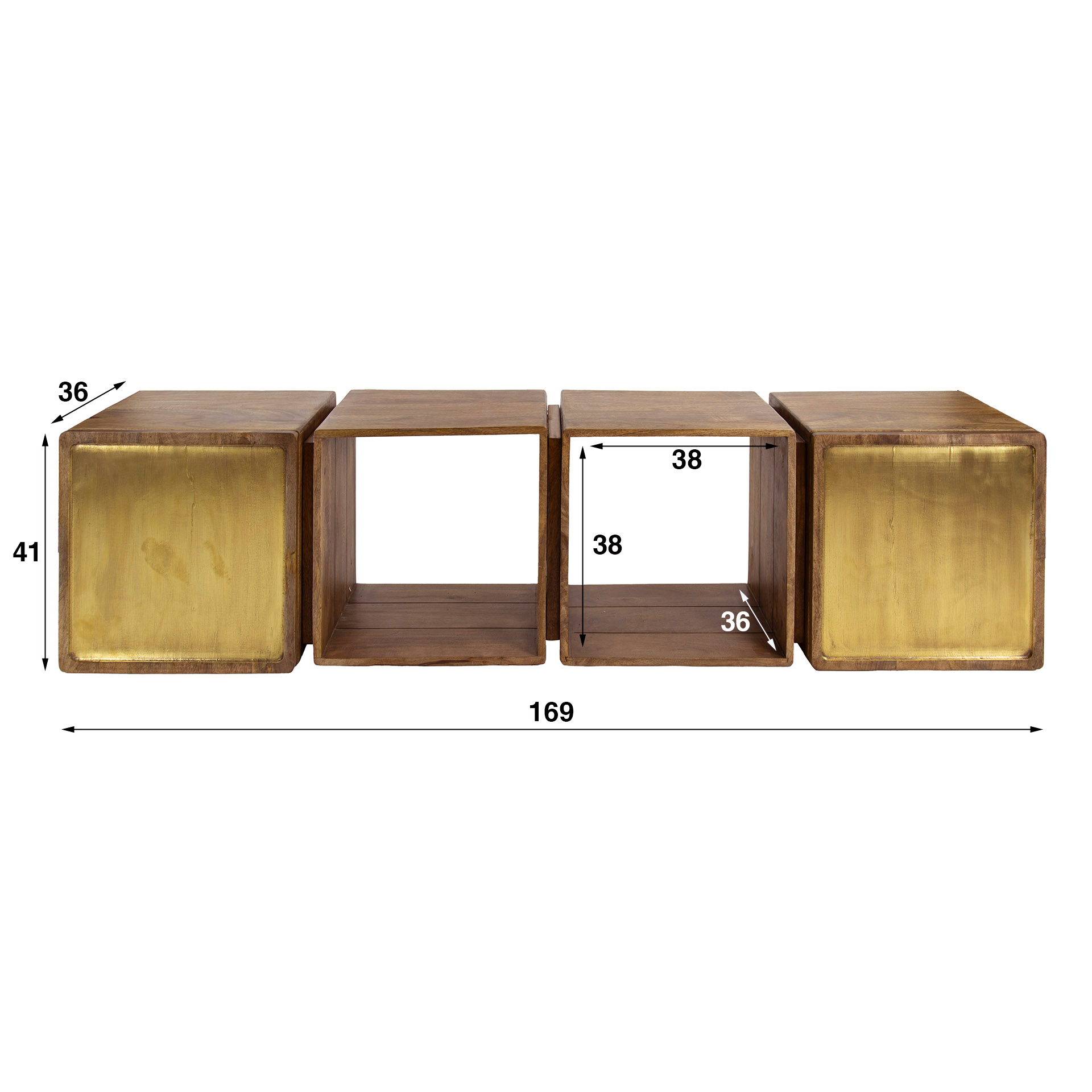 Credenza Ottone 2 ante - Massello color sabbia mango