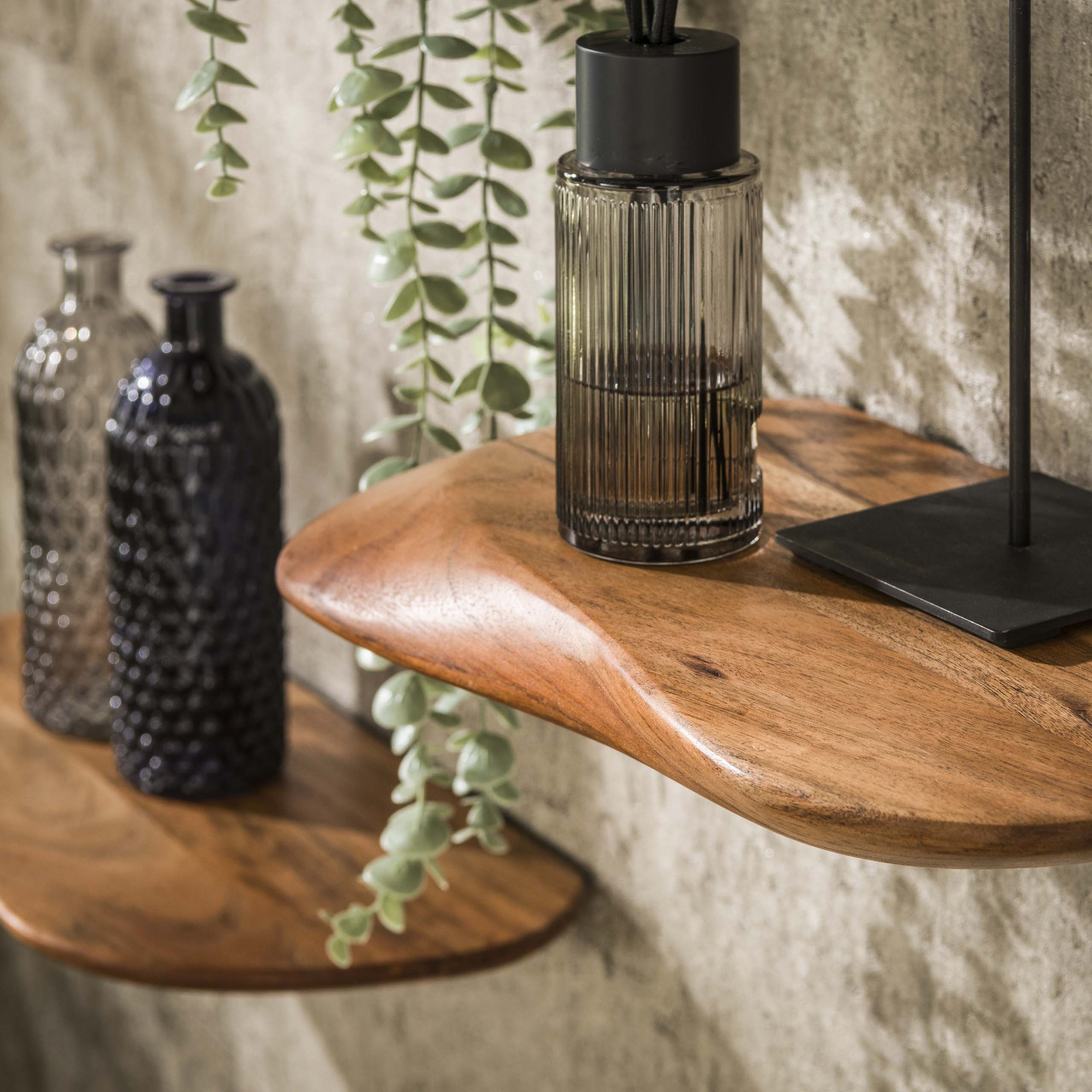 Mensola da parete Set organico di 3 - Acacia massiccia