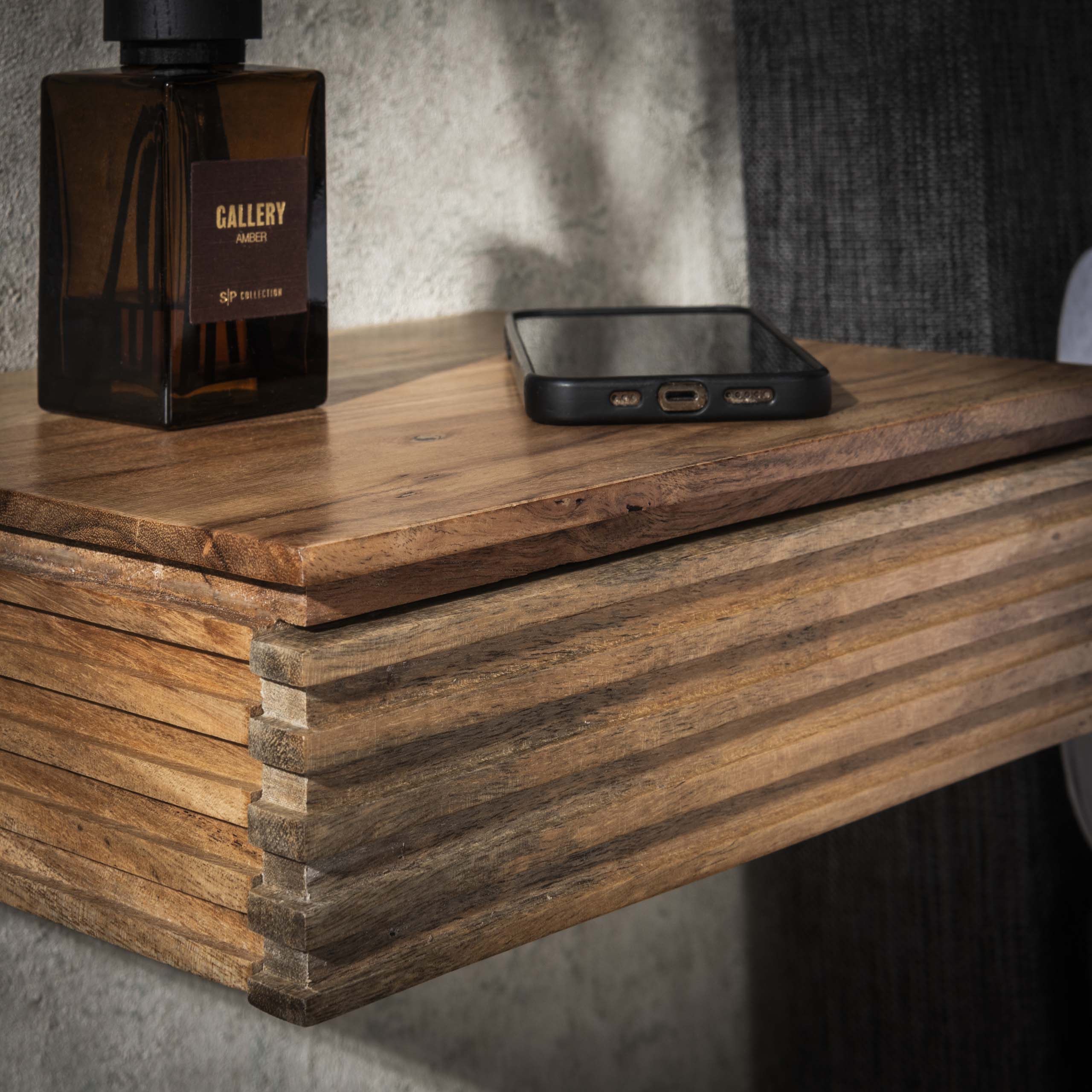 Comodino Layer XS 1 cassetto - set di 2 - Acacia massiccia