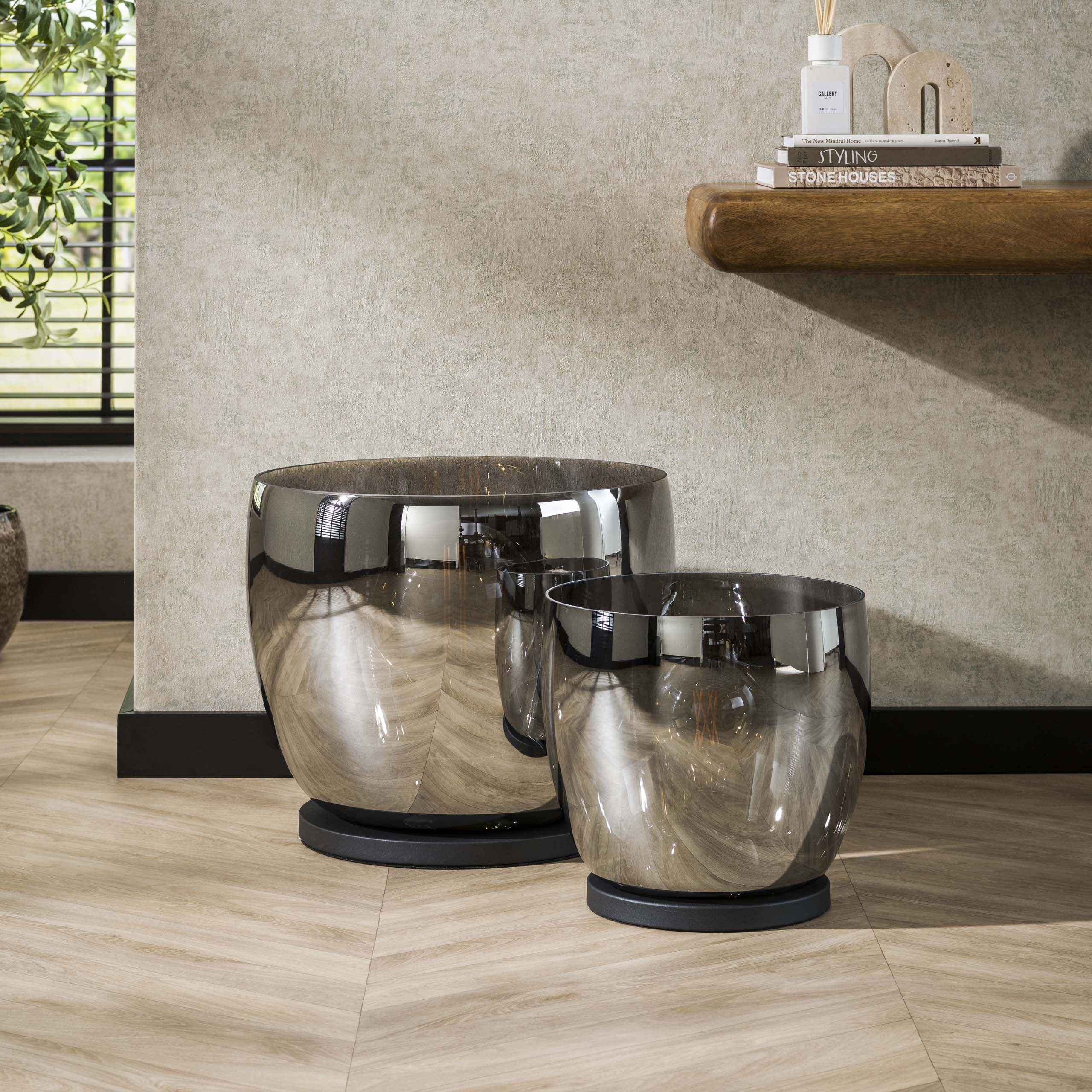 Lampada da terra UP XXL a 1 luce - Vetro grigio fumo