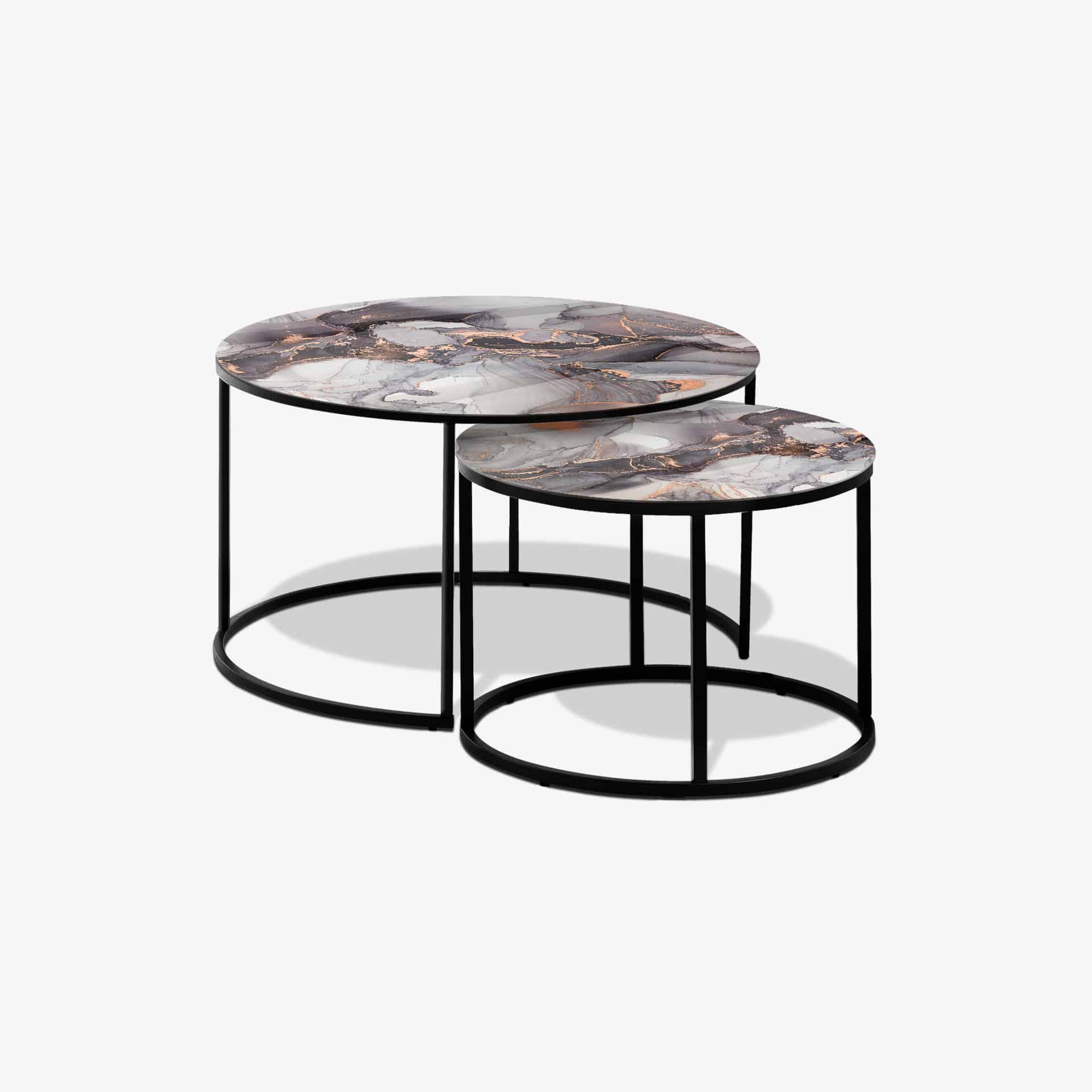 Coffee table Black - Gray & Gold Abstract Marble
