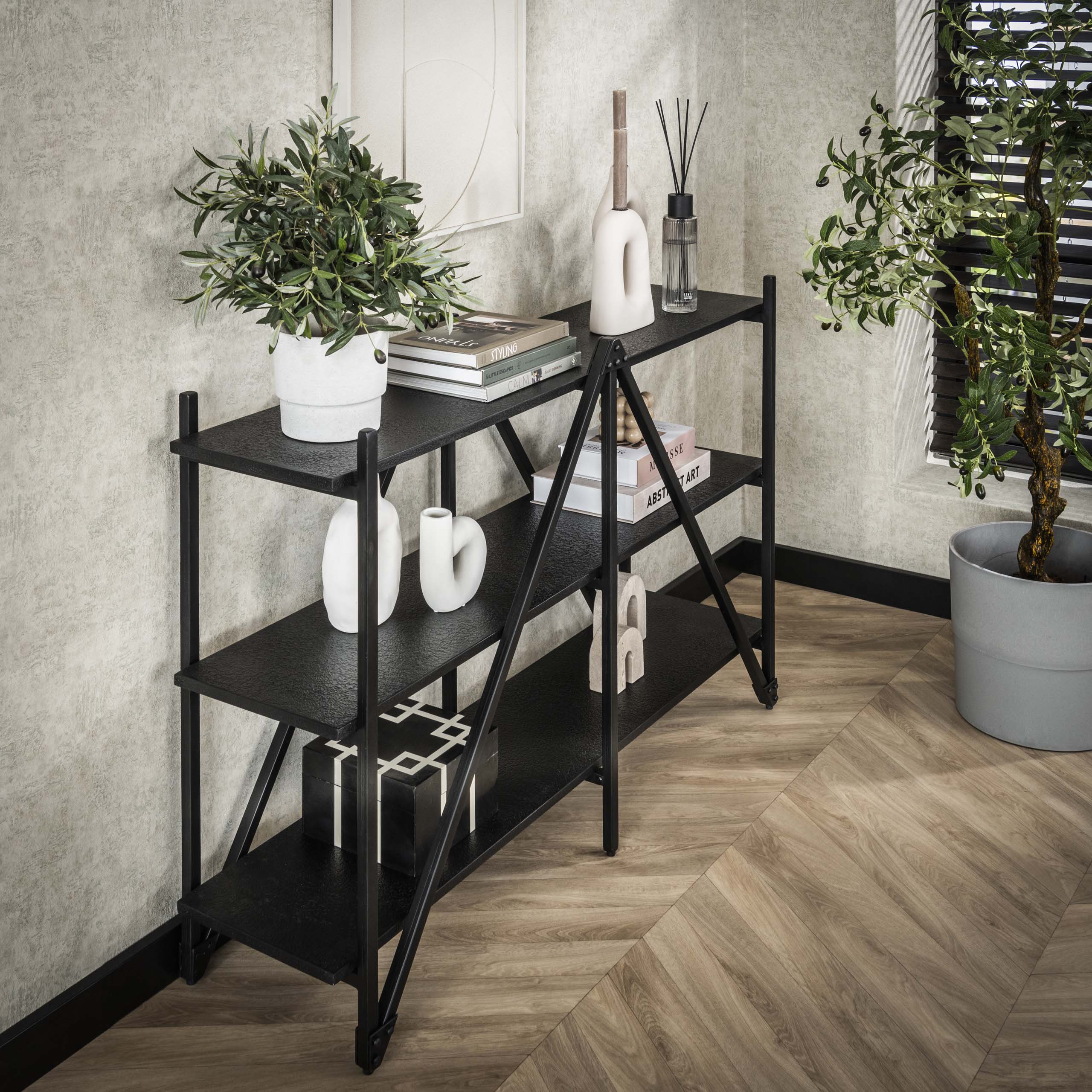 Wall rack Piega 3-layer 130 cm - Gray