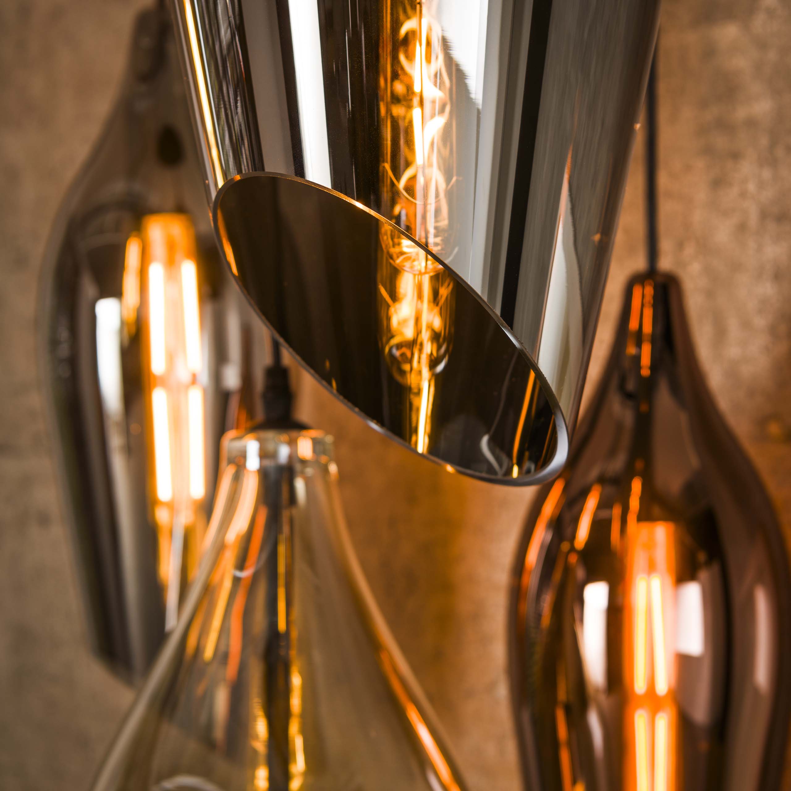 Hanging lamp 5L stepped cocoon mix glass / Black