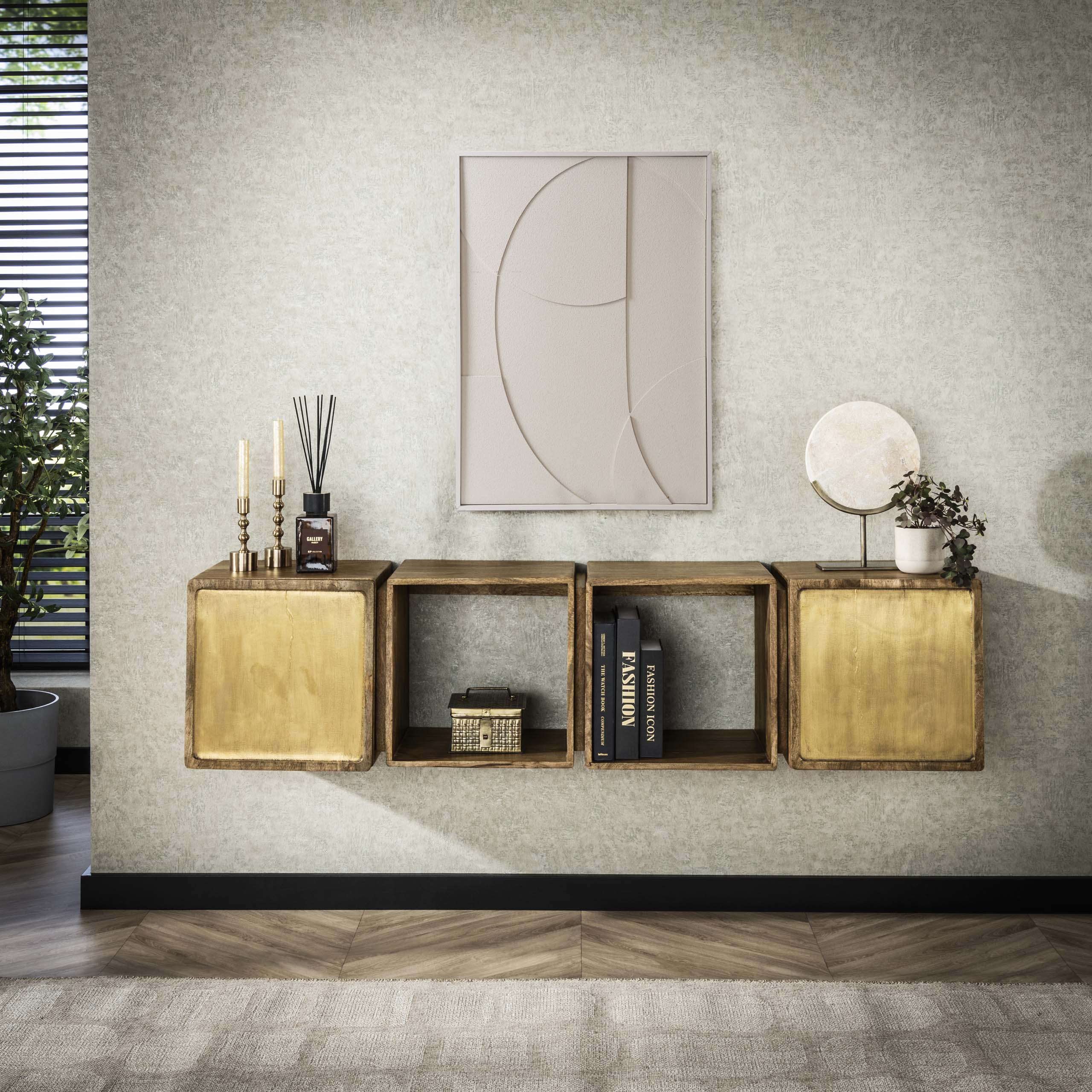 Credenza Ottone 2 ante - Massello color sabbia mango