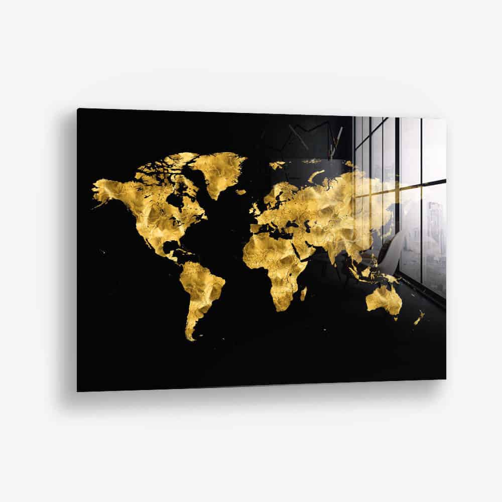 Golden World Map – Vetro