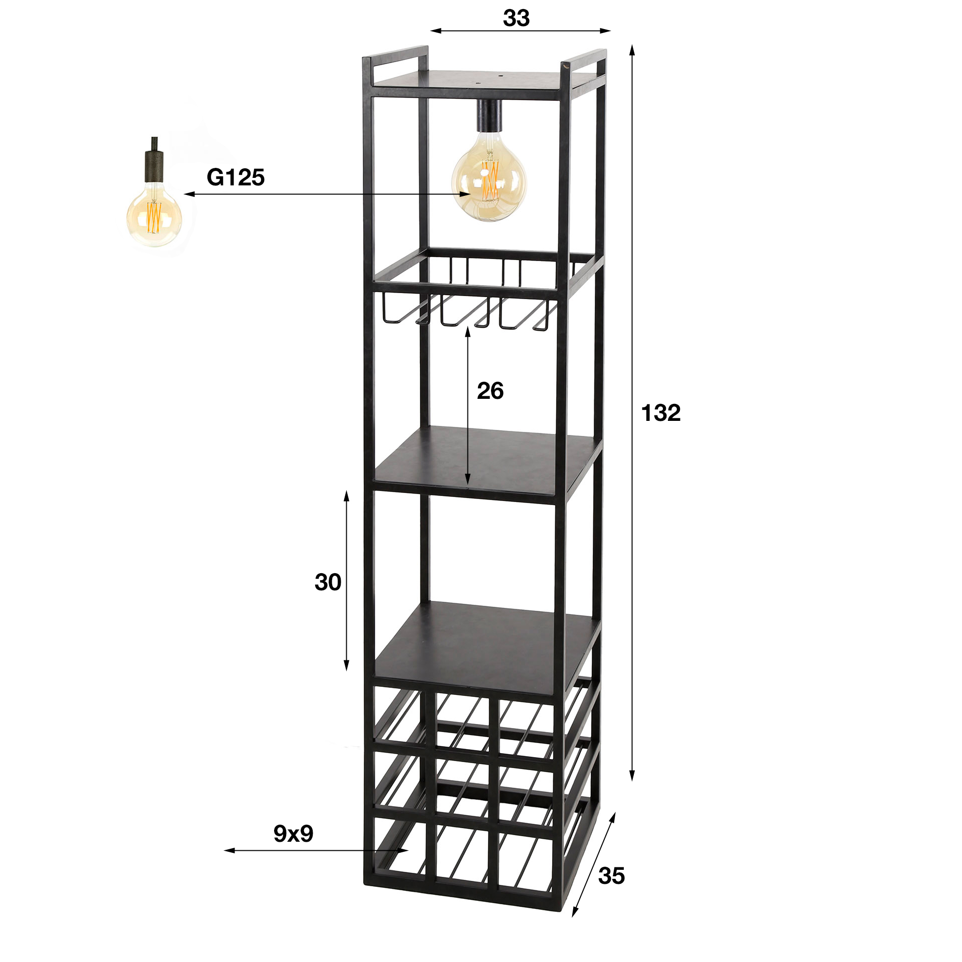 Lampada portabottiglie Decora 1-luce - Antracite