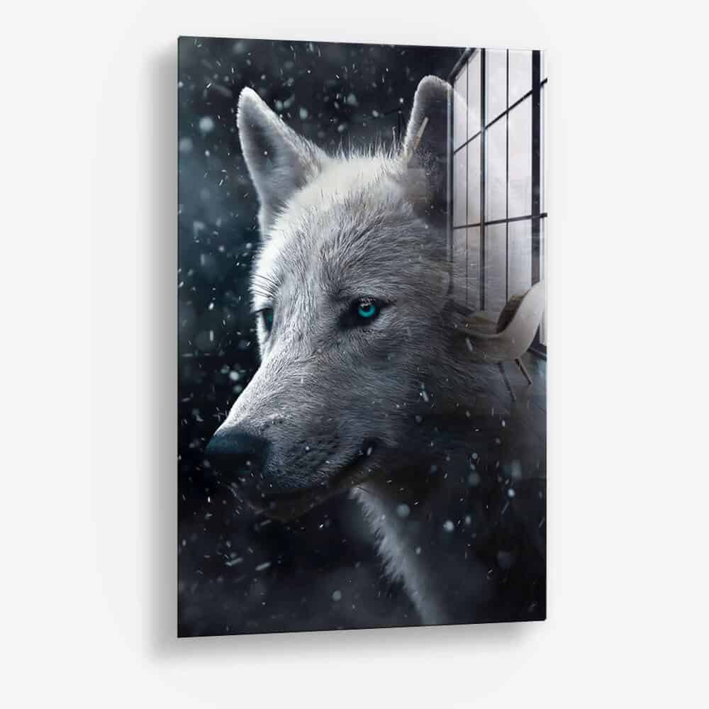 Snowy Wolf - Glass