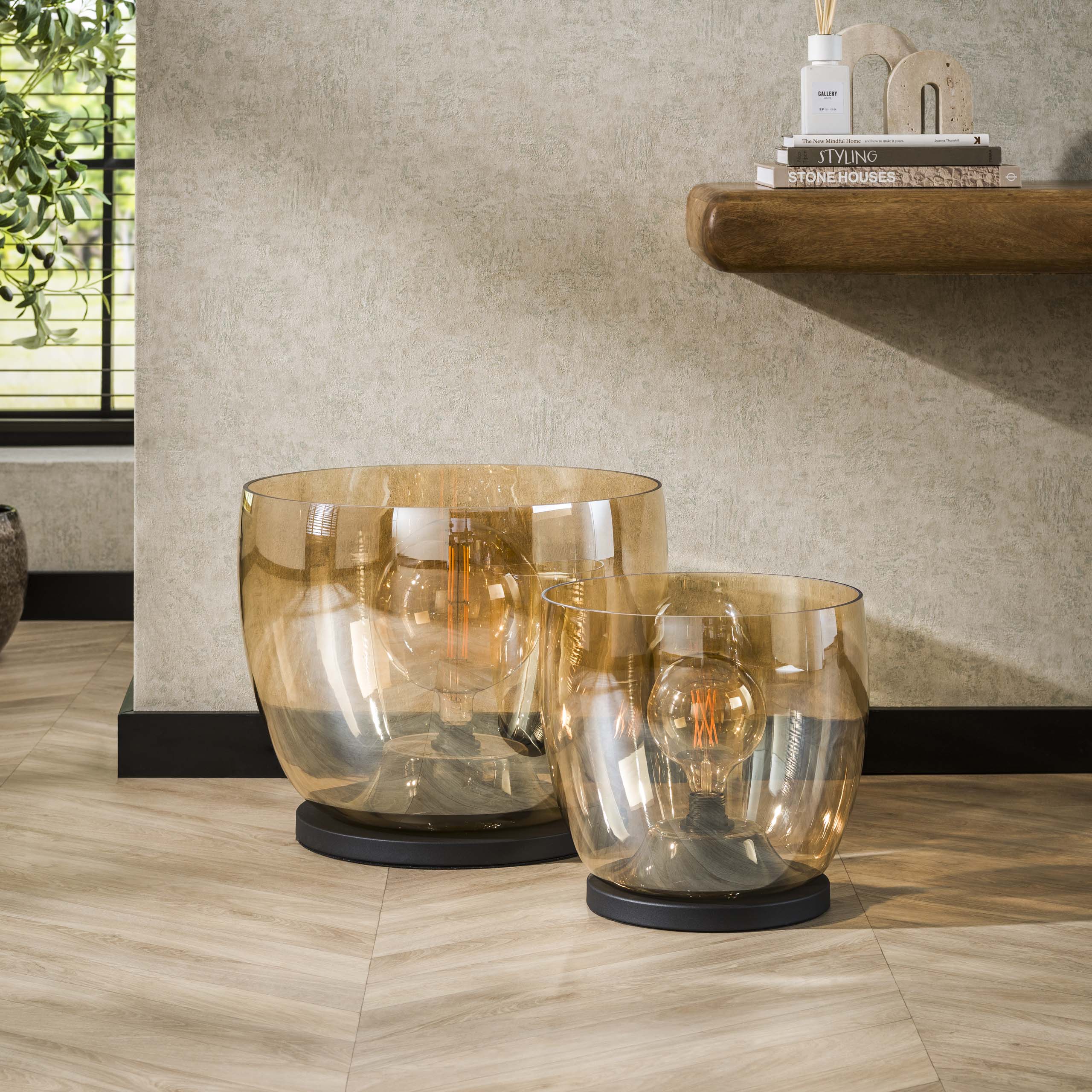 Lampada da terra UP XL a 1 luce - Vetro ambra