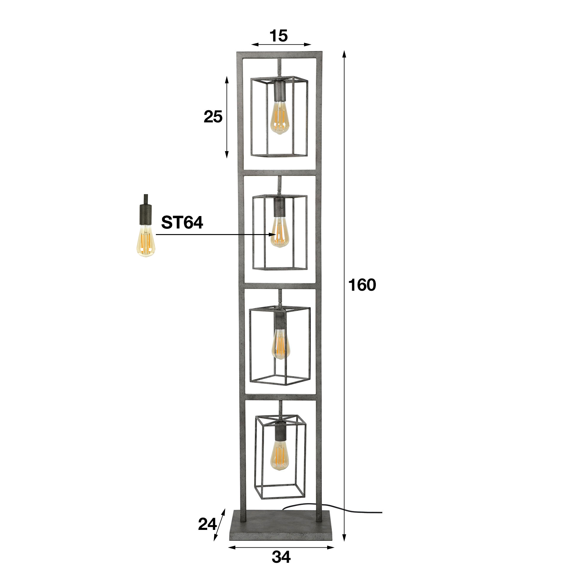 Lampada da terra 4L Angolare