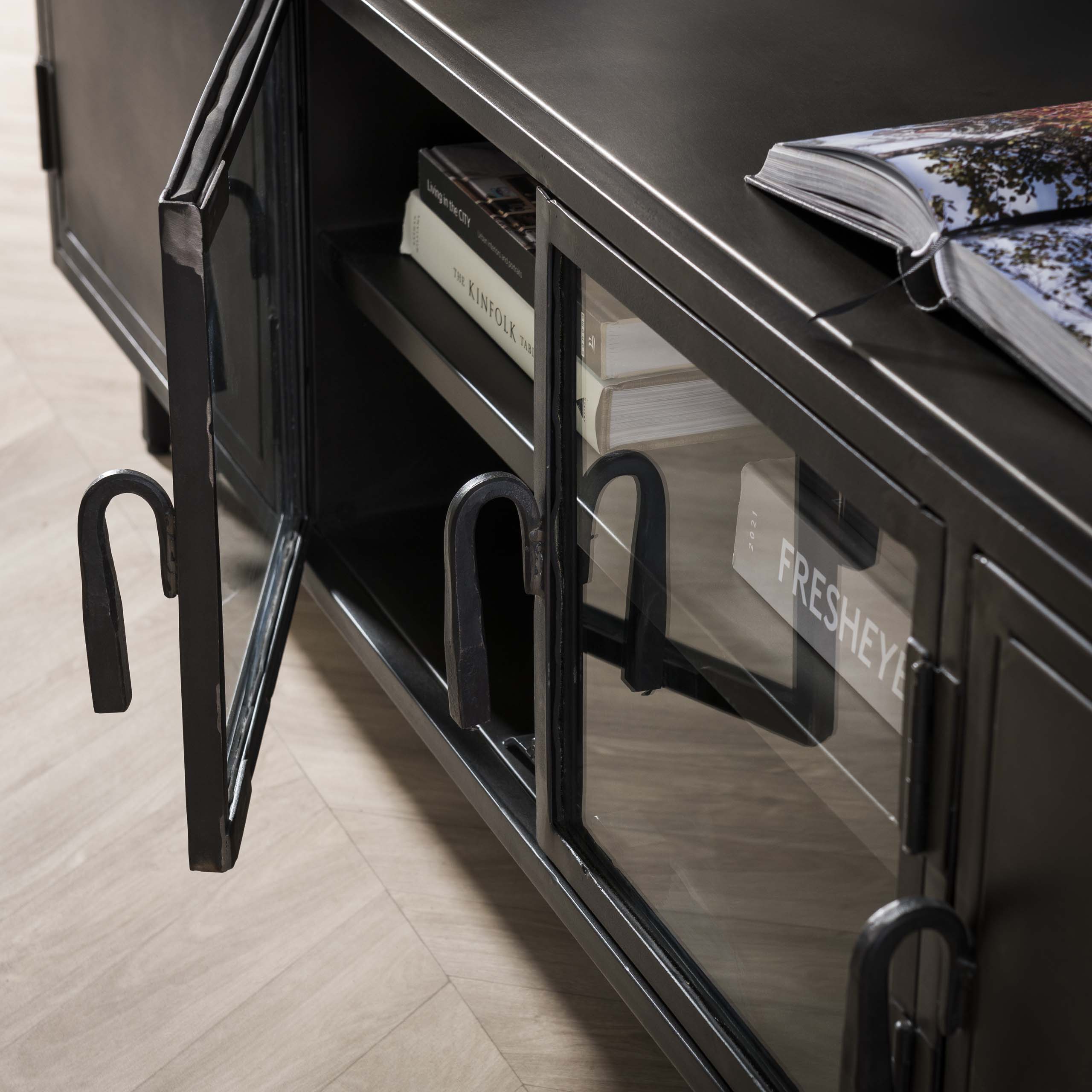 Mobile TV 180 cm Rift metal / Gun metal