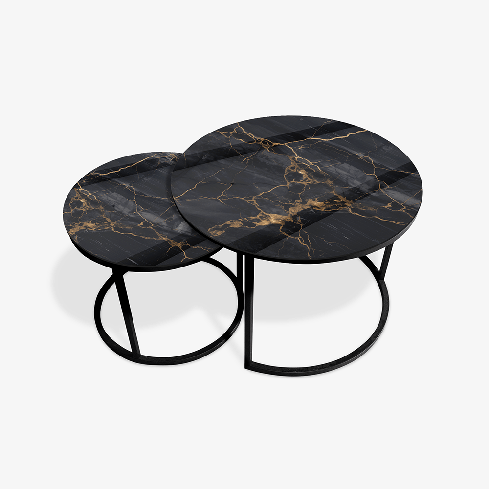 Coffee table Black - Black & Gold Marble
