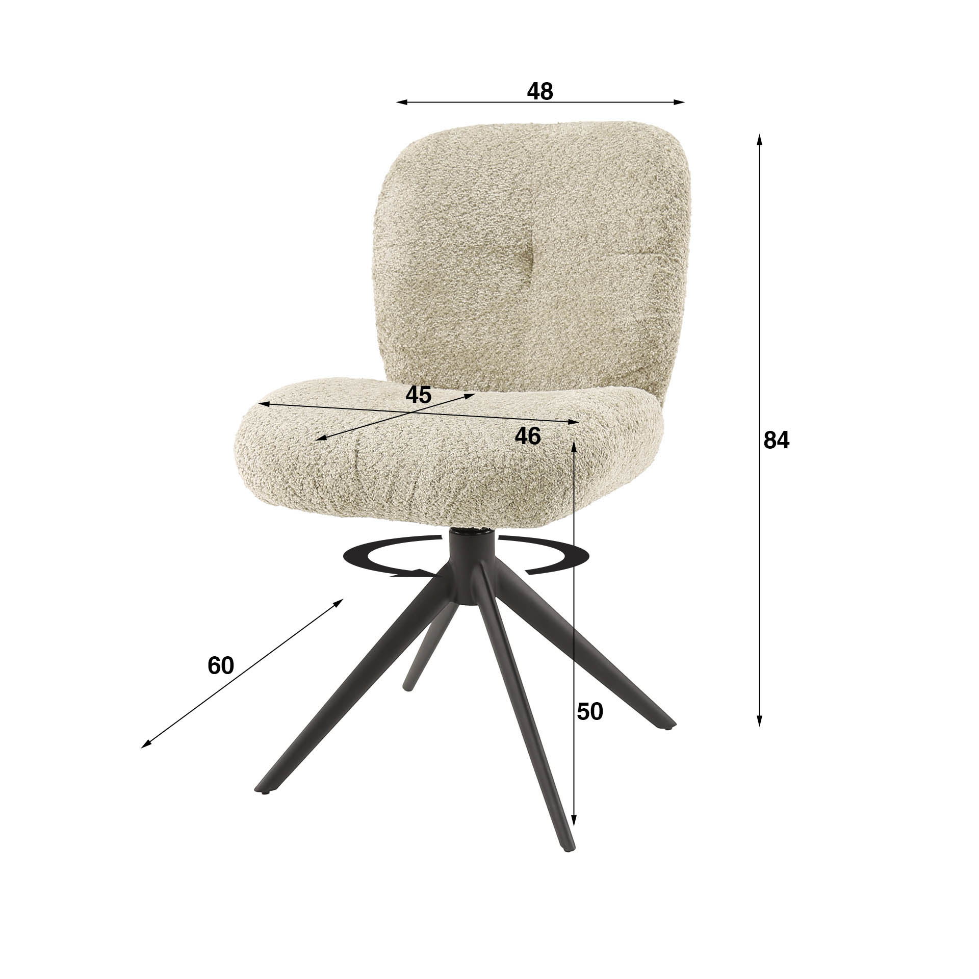 Comfort chair rotatable. VPE2 / Boucle sand color
