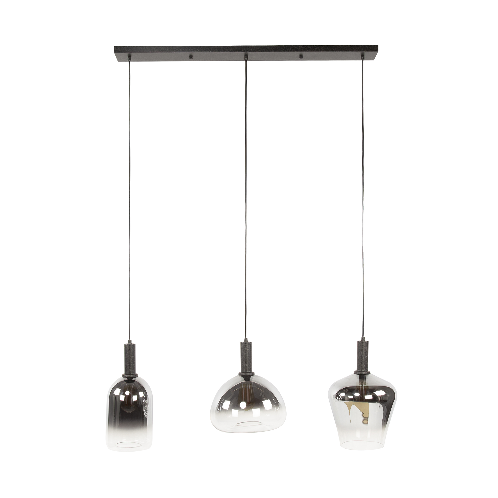 Lampada a sospensione Zenith a 3 luci - Nero artico