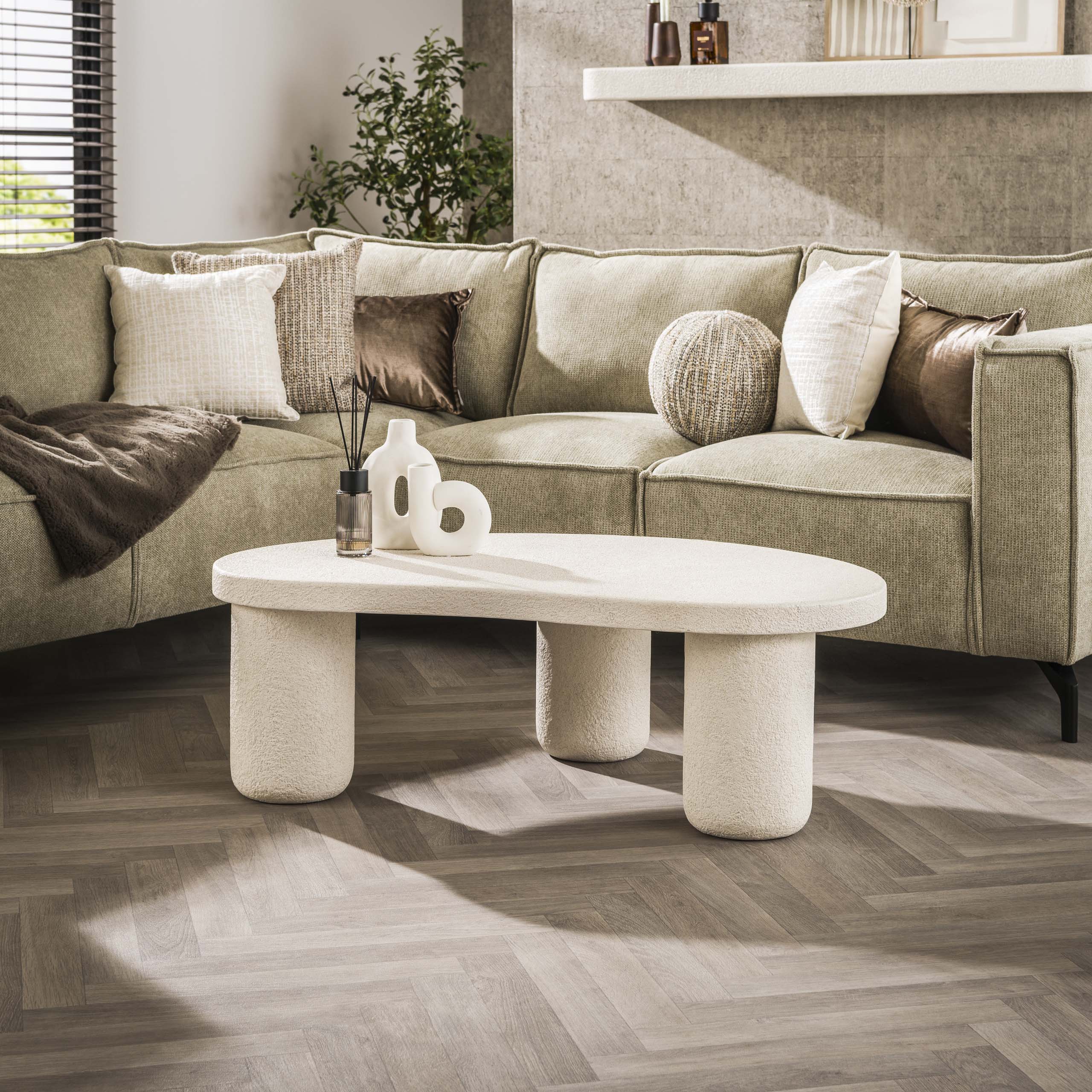 Coffee table XL pebble organic / Marble composite