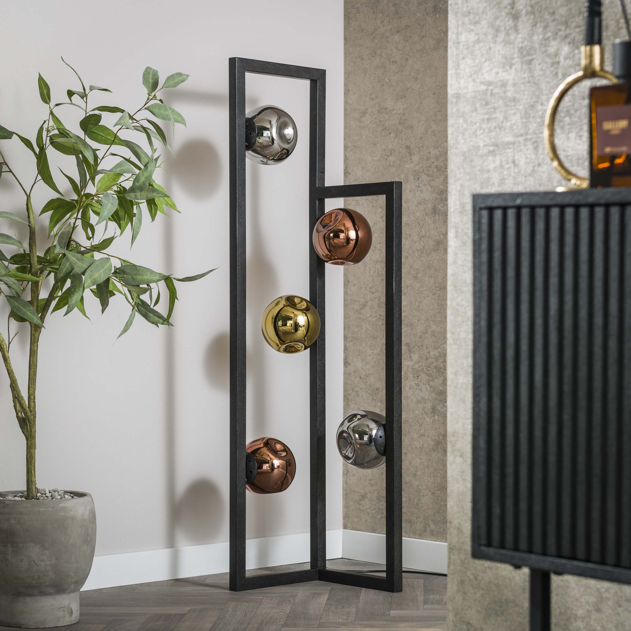 Lampada da terra Stellar 5 luci Artic nero